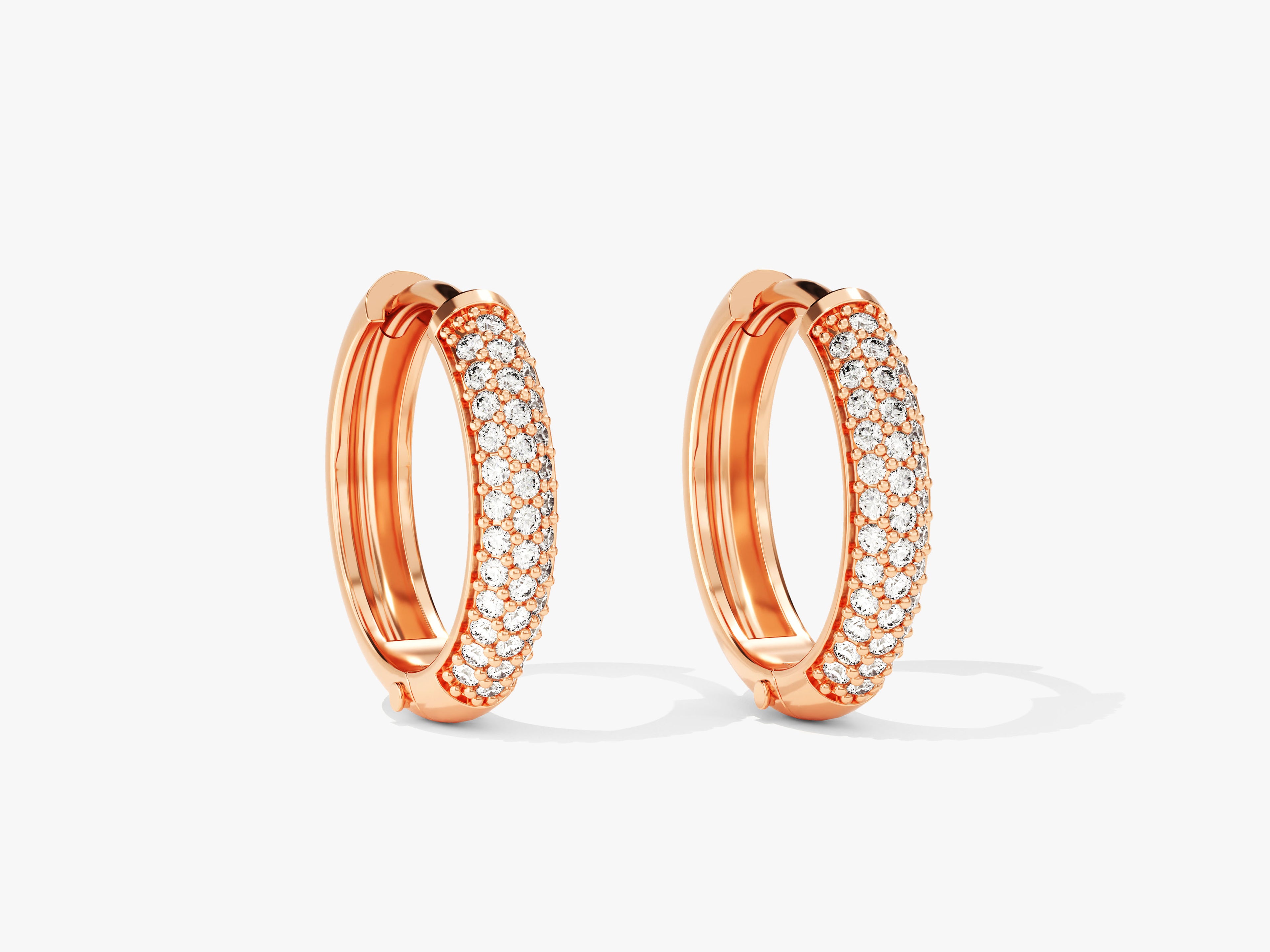 Pave Gemstone Hoop Earrings