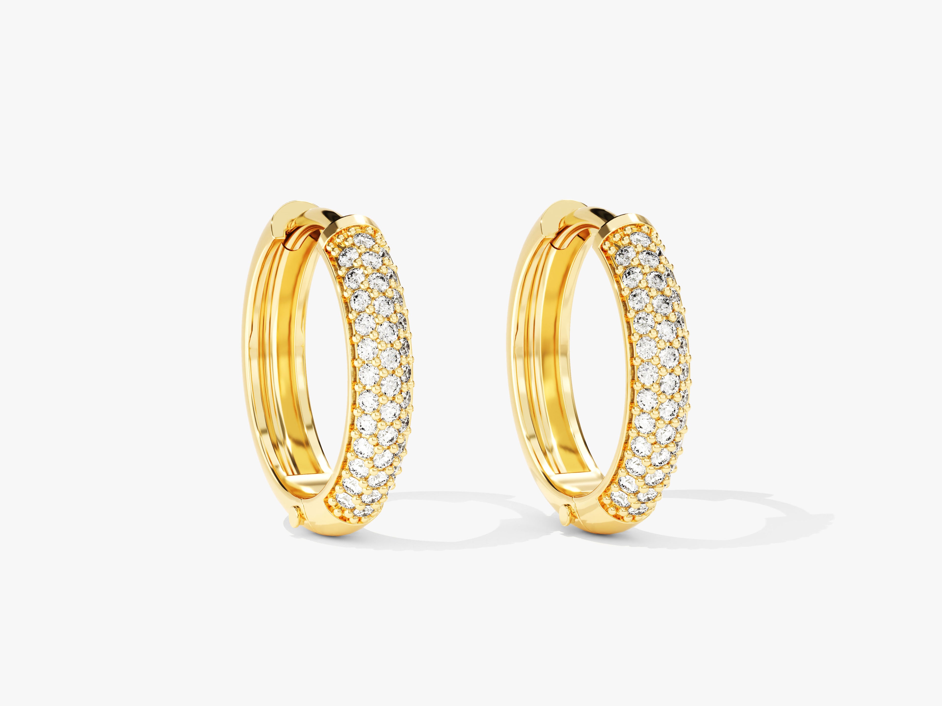 Pave Gemstone Hoop Earrings