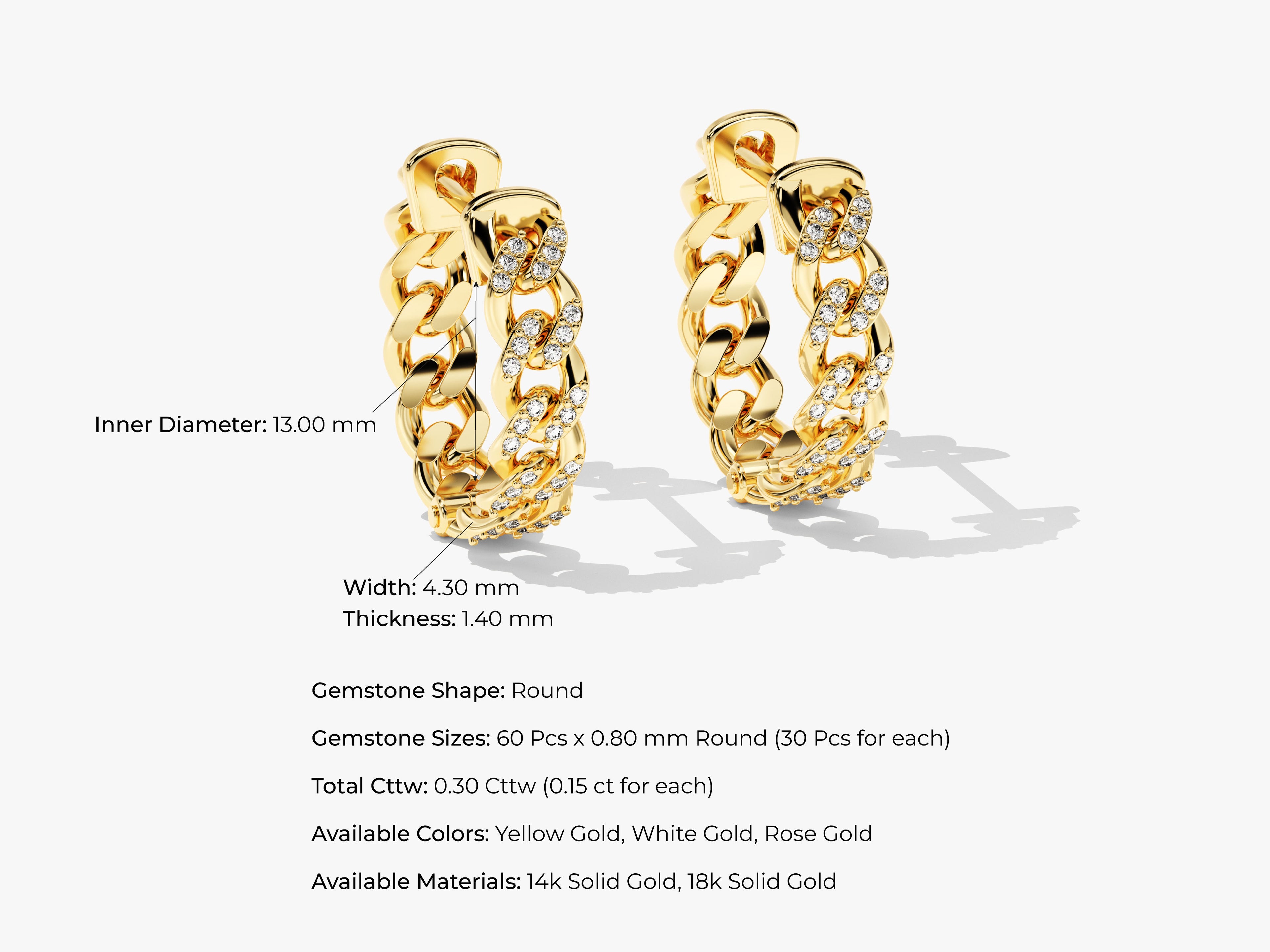 Hoop Earrings with Gemstone