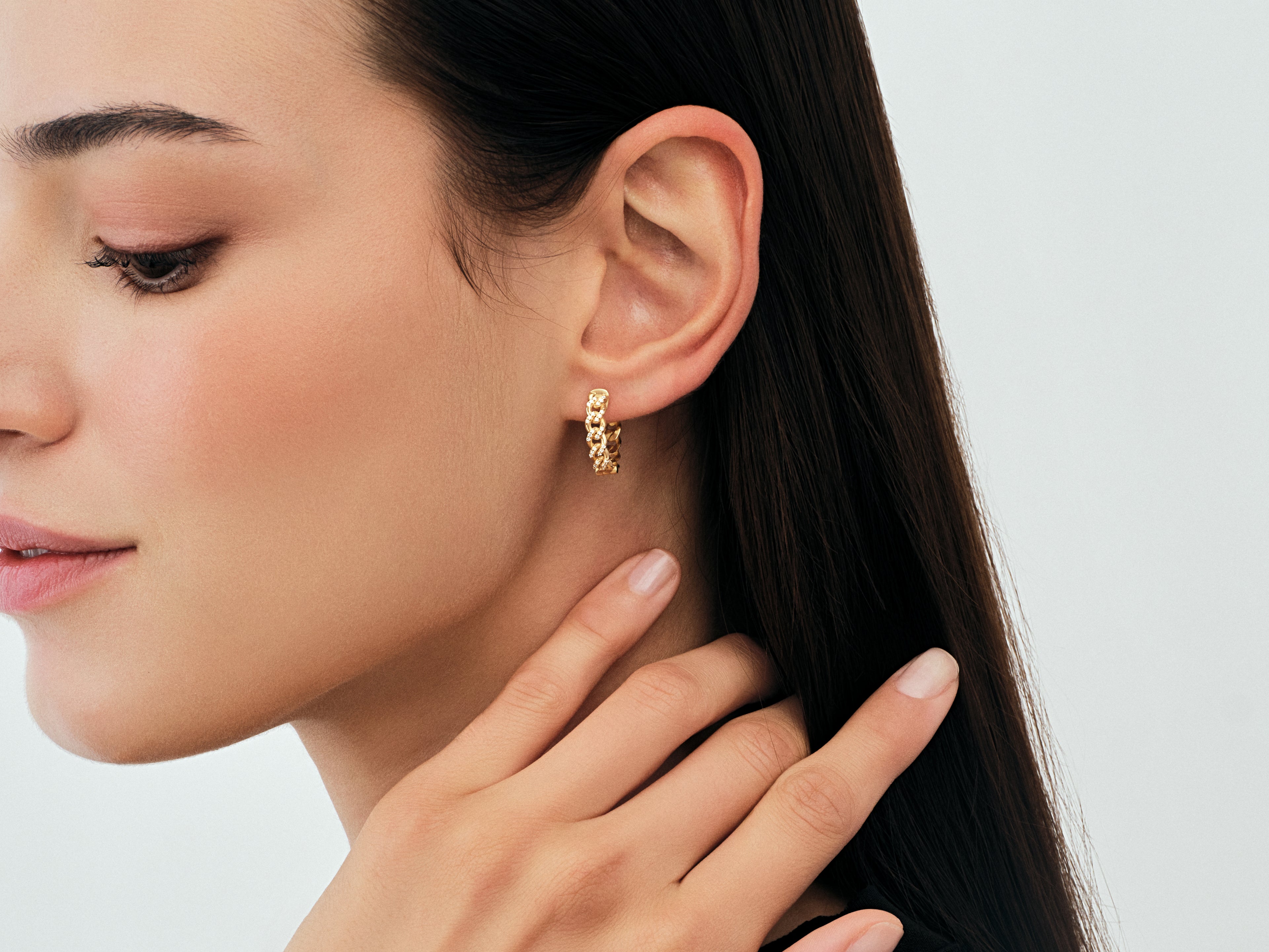 Hoop Earrings with Gemstone