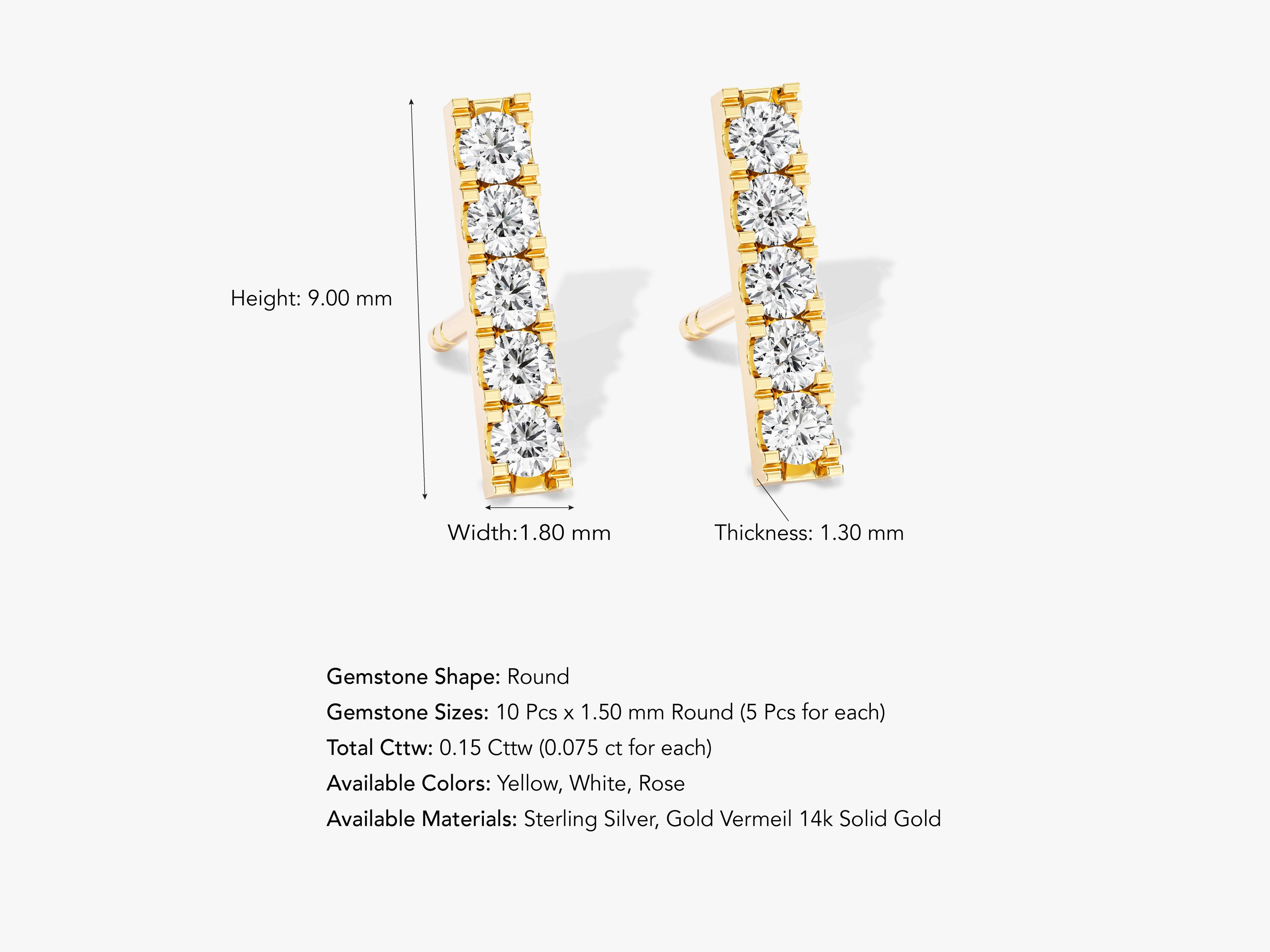 Bar Gemstone Earrings