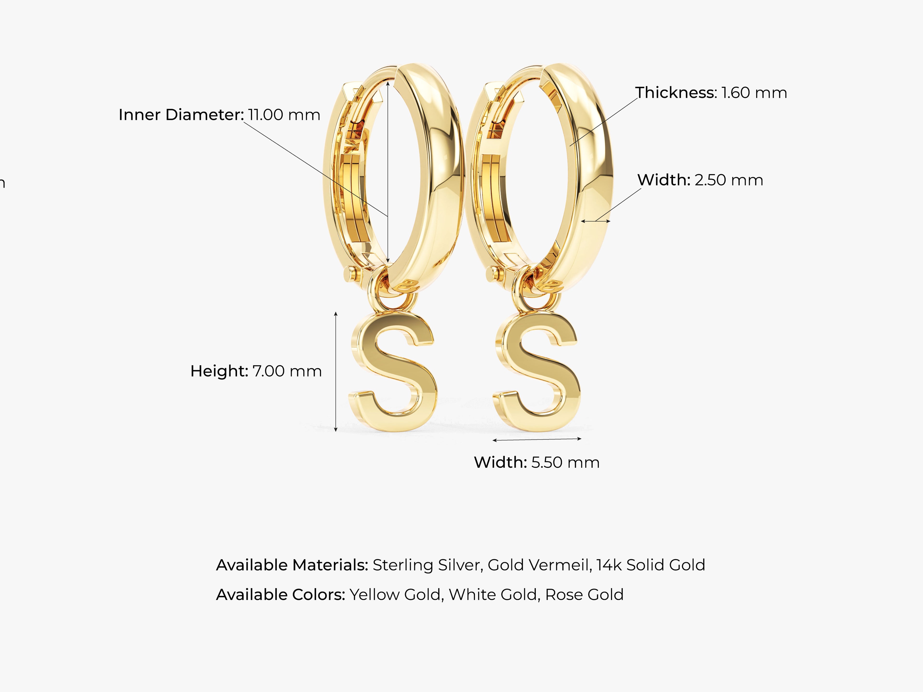 Letter Hoop Earrings