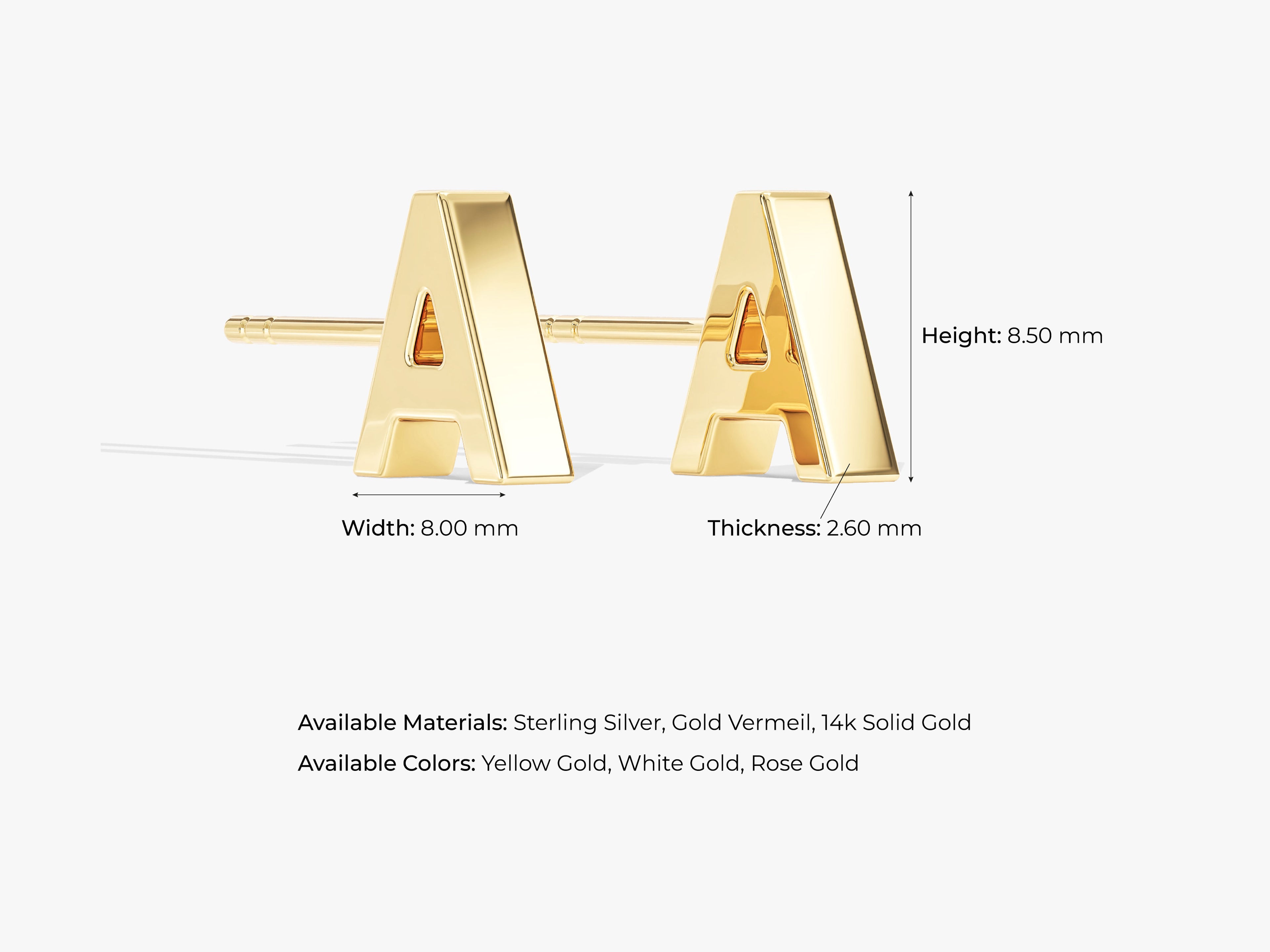 Letter Stud Earrings