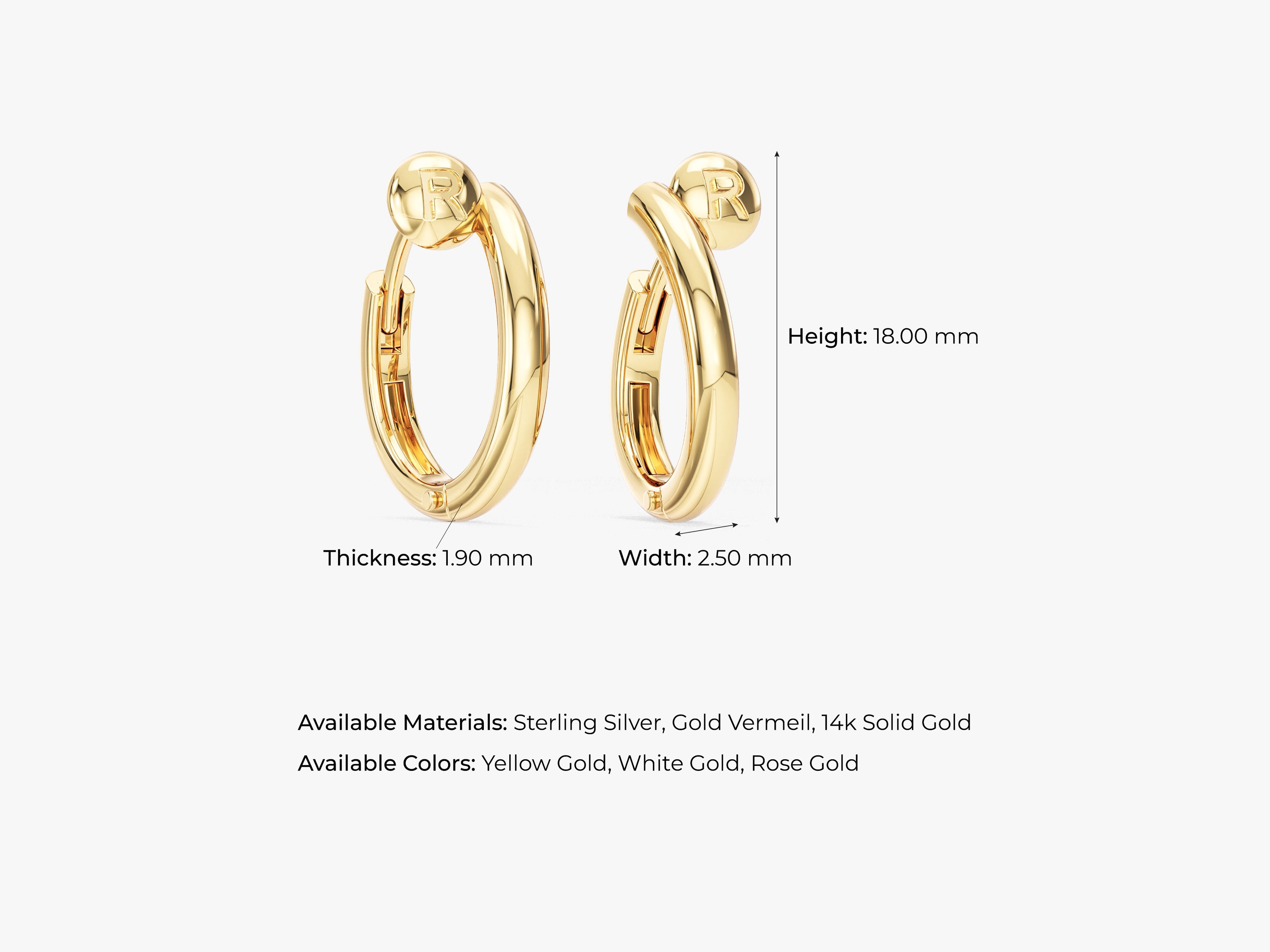 Initial Hoop Earrings