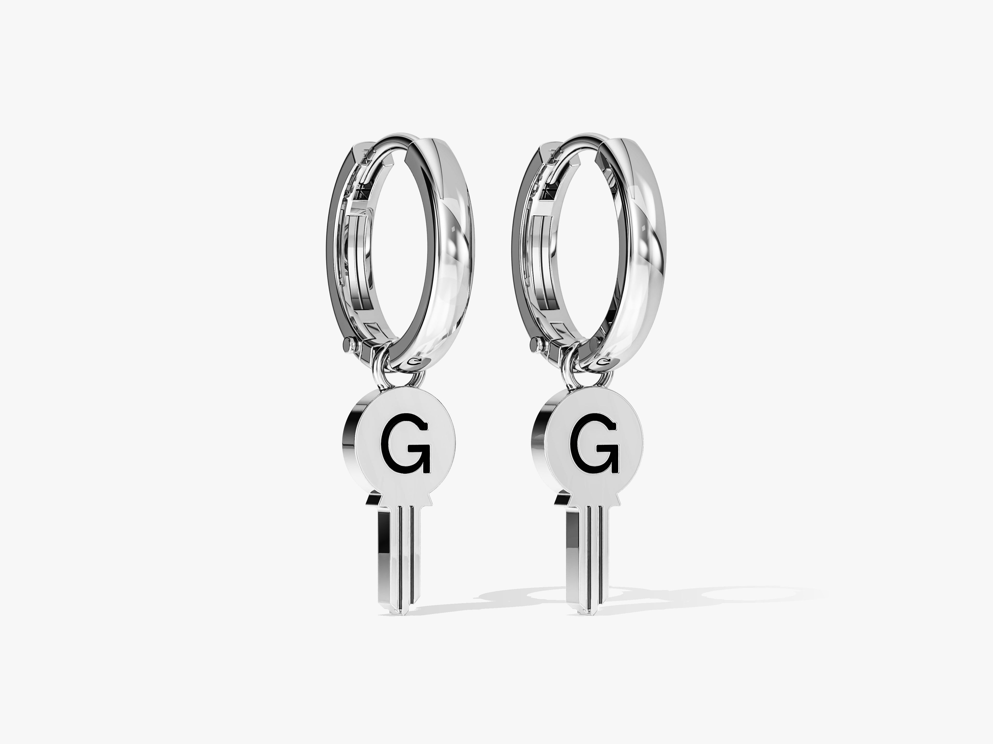 Initial Key Earrings