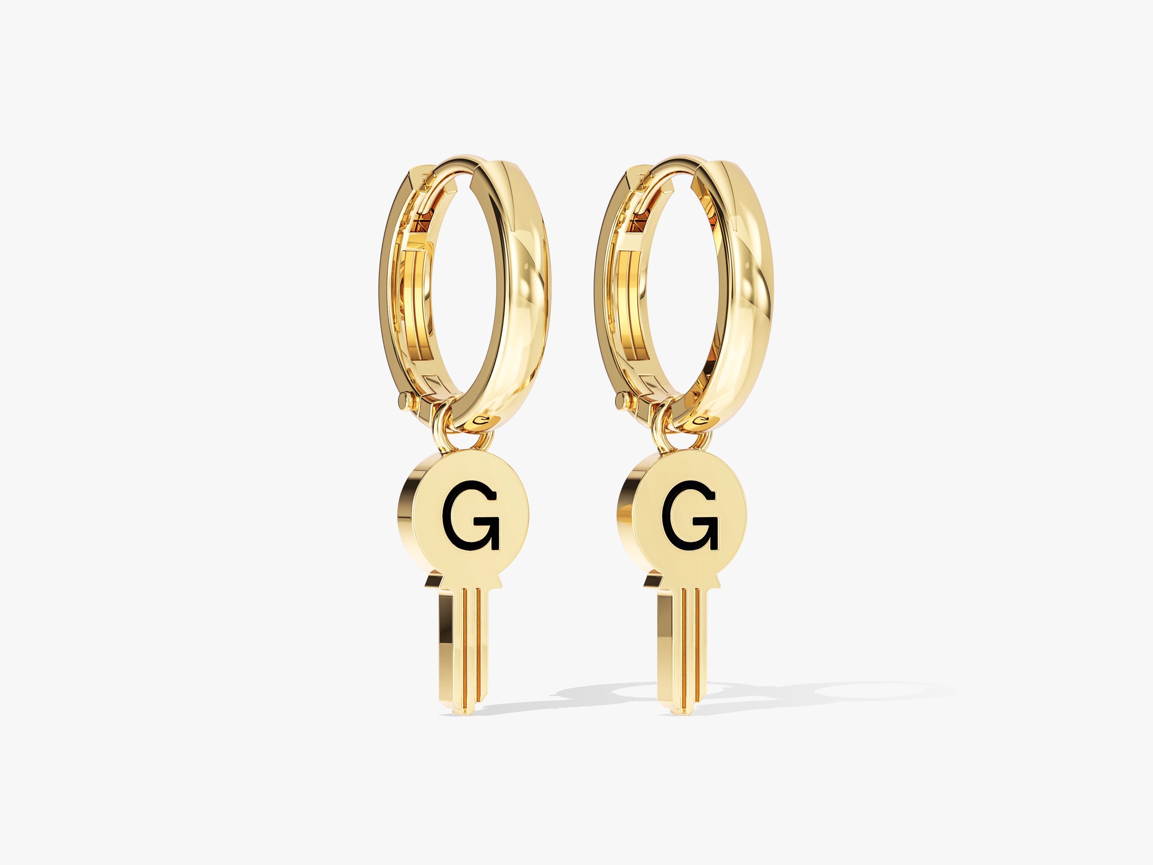 Initial Key Earrings