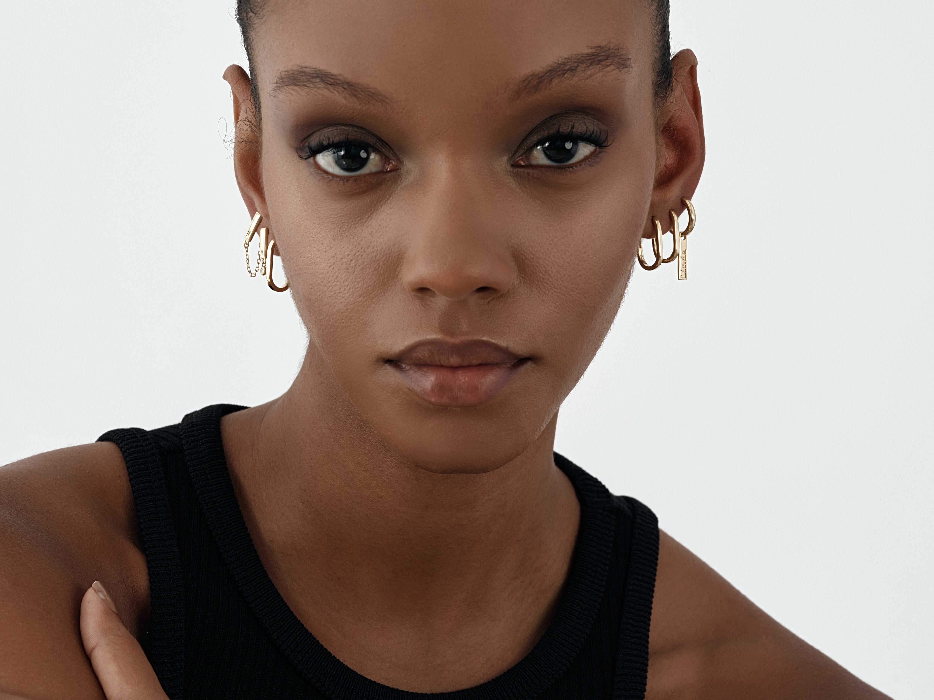 Name Tag Hoop Earrings