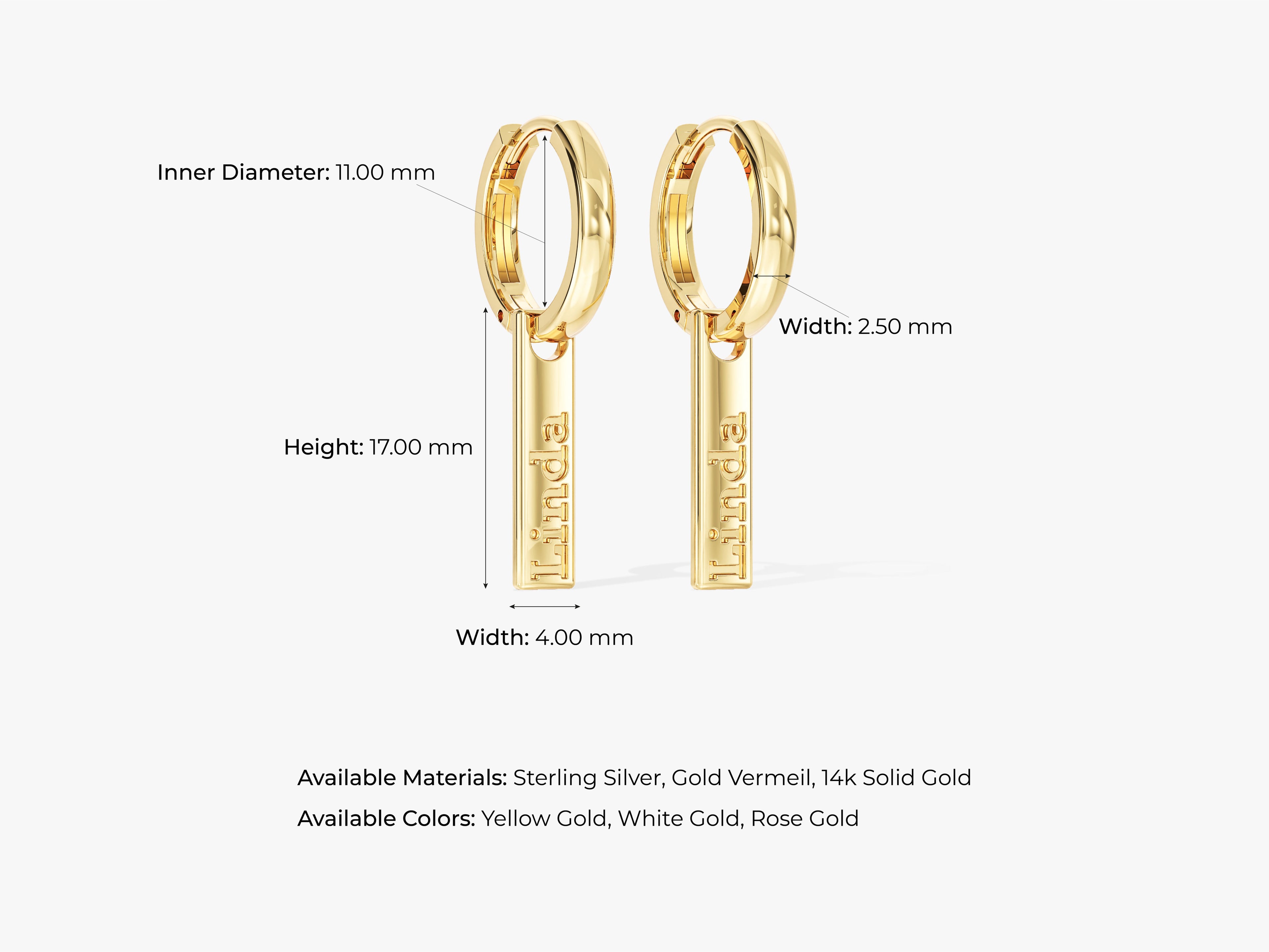 Name Tag Hoop Earrings