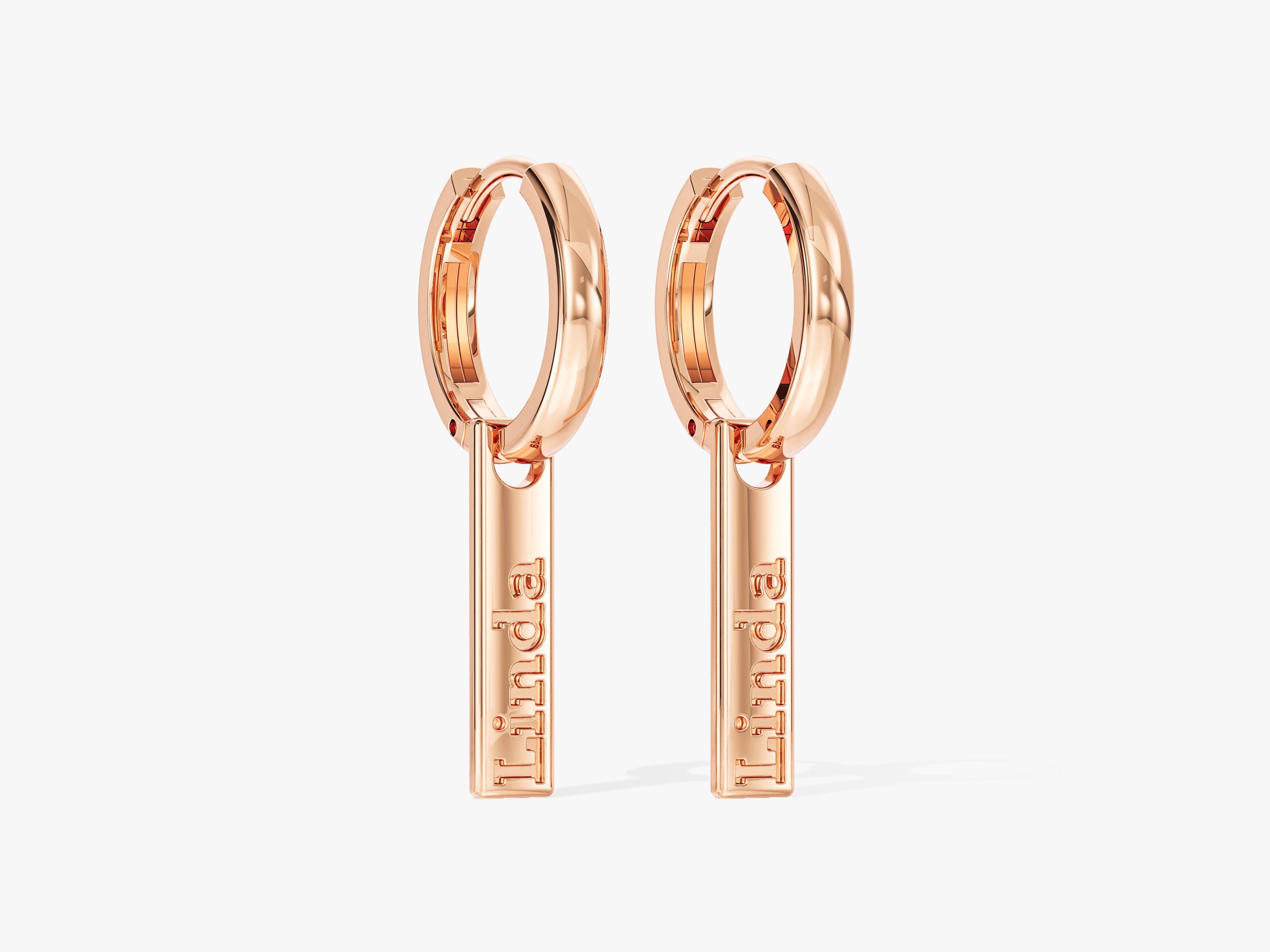 Name Tag Hoop Earrings