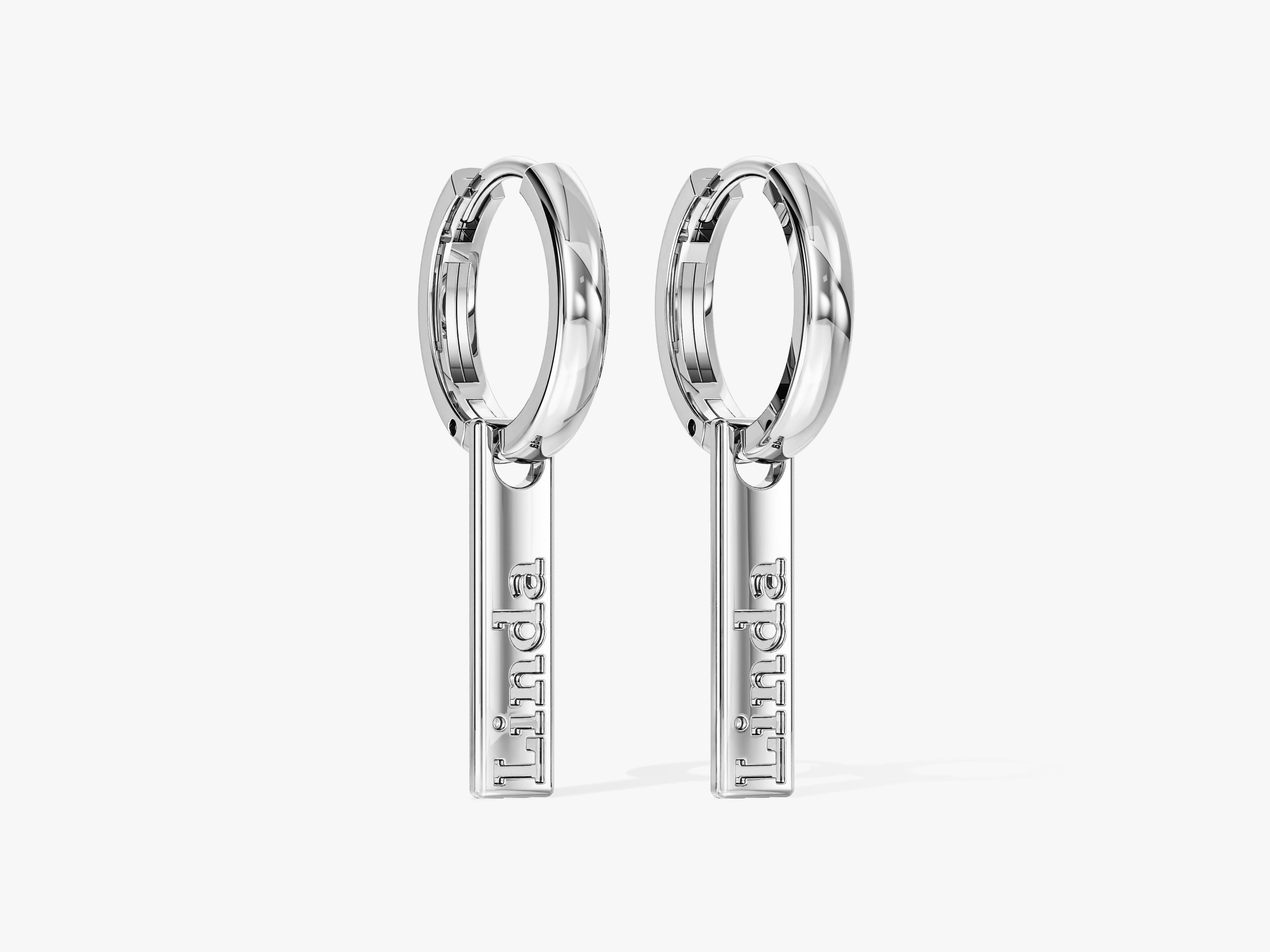 Name Tag Hoop Earrings