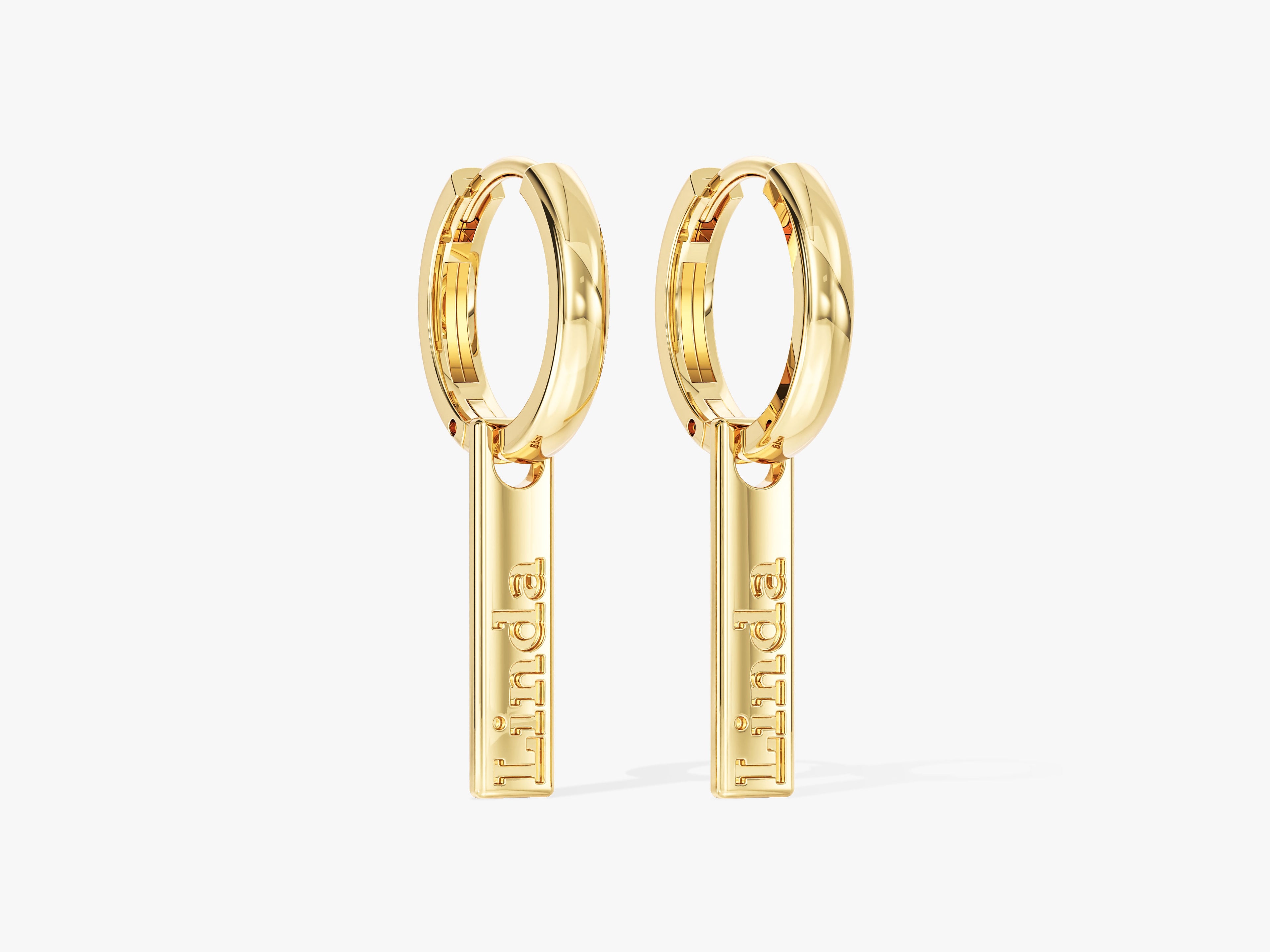 Name Tag Hoop Earrings