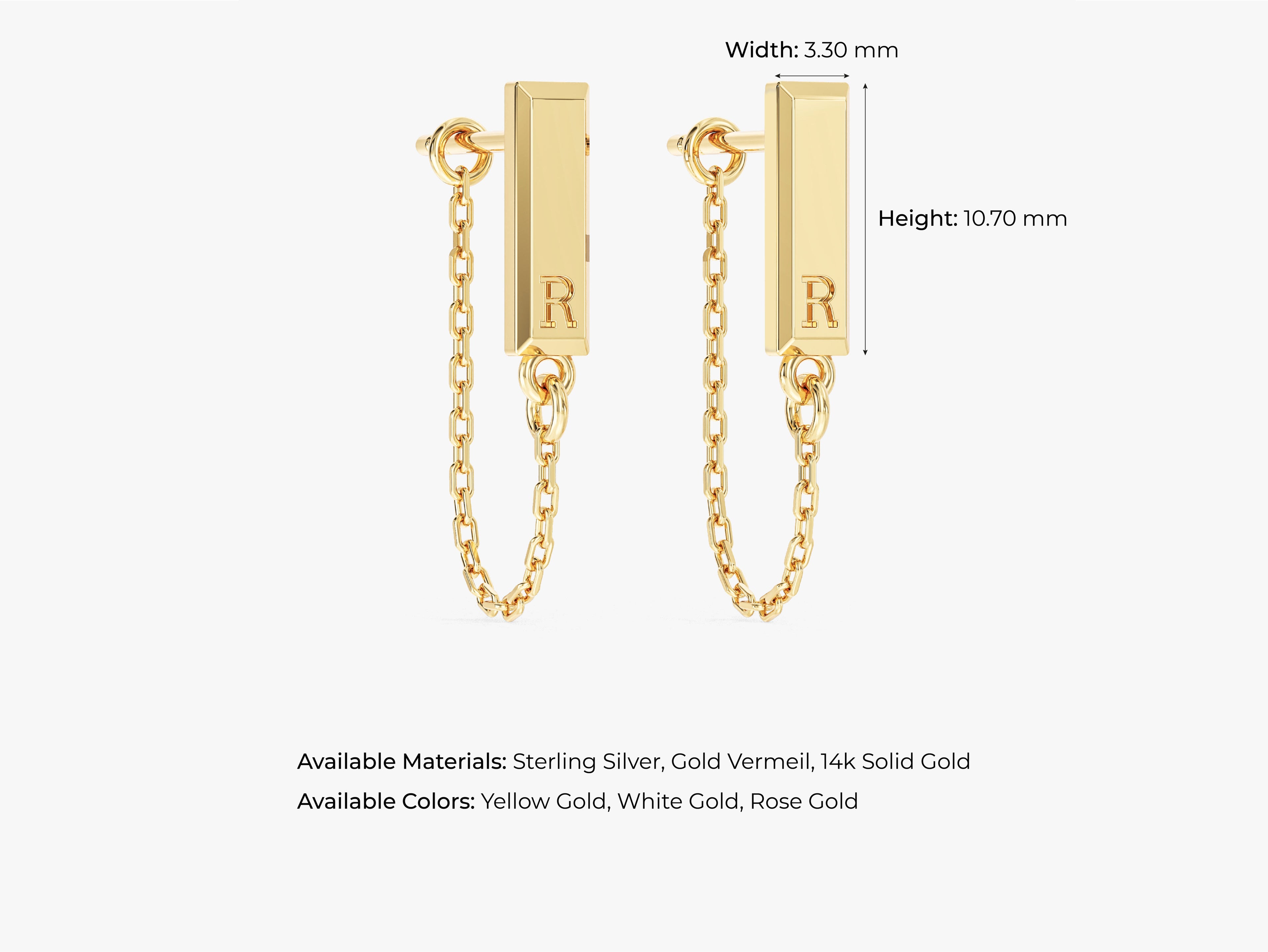 Initial Chain Earrings
