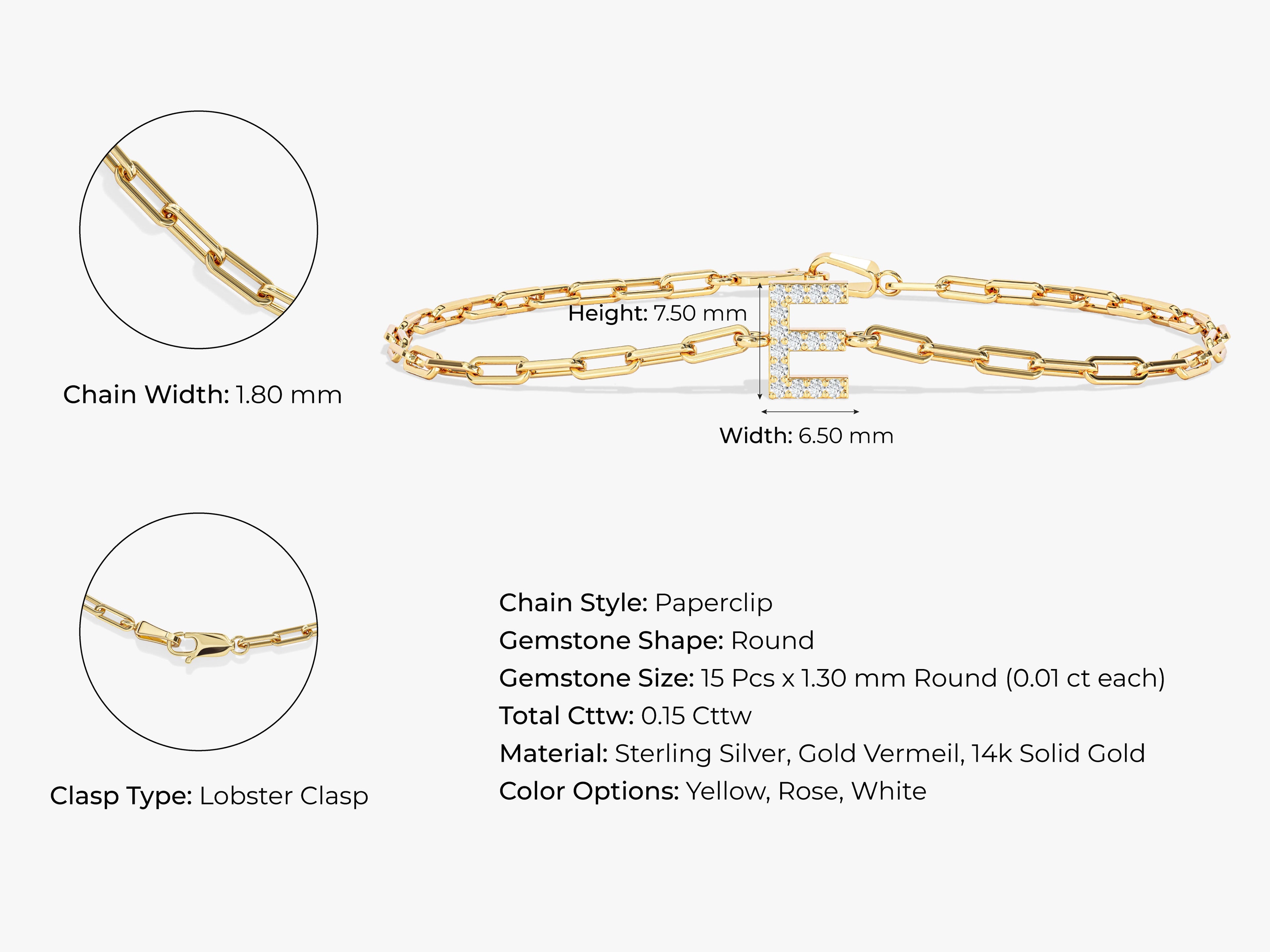 Paperclip Letter Bracelet