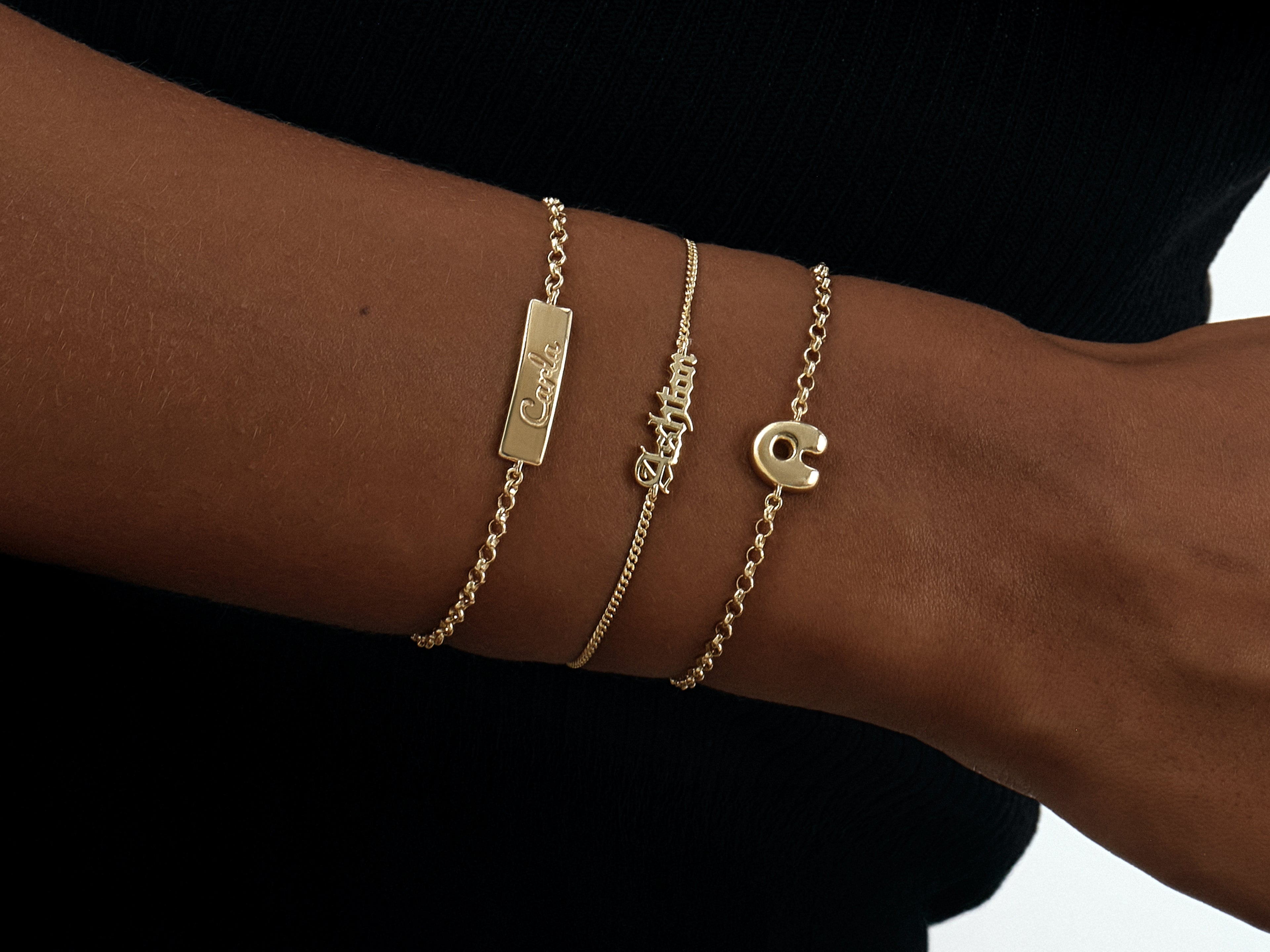 Bubble Letter Bracelet