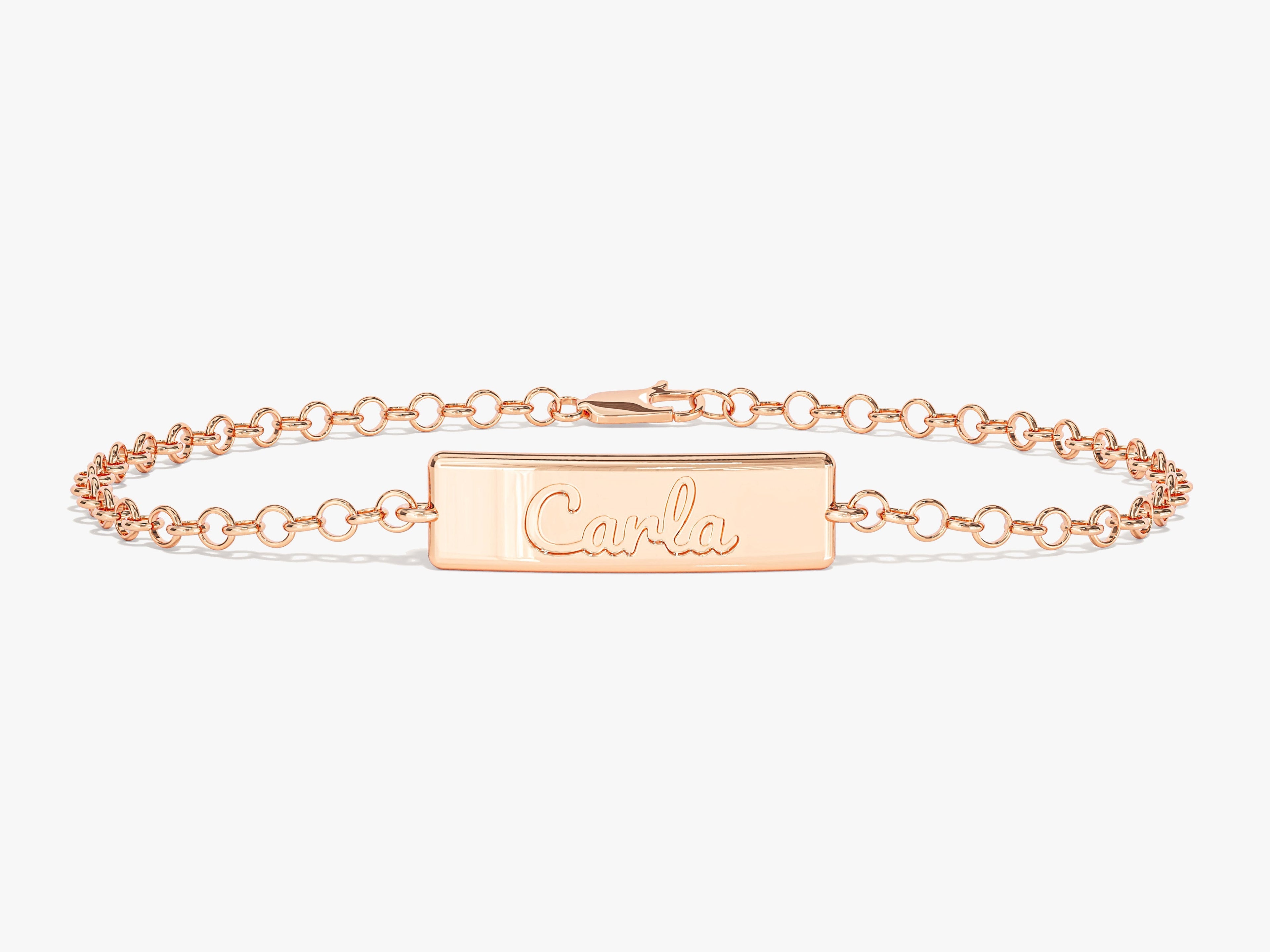 Rolo Chain Tag Name Bracelet