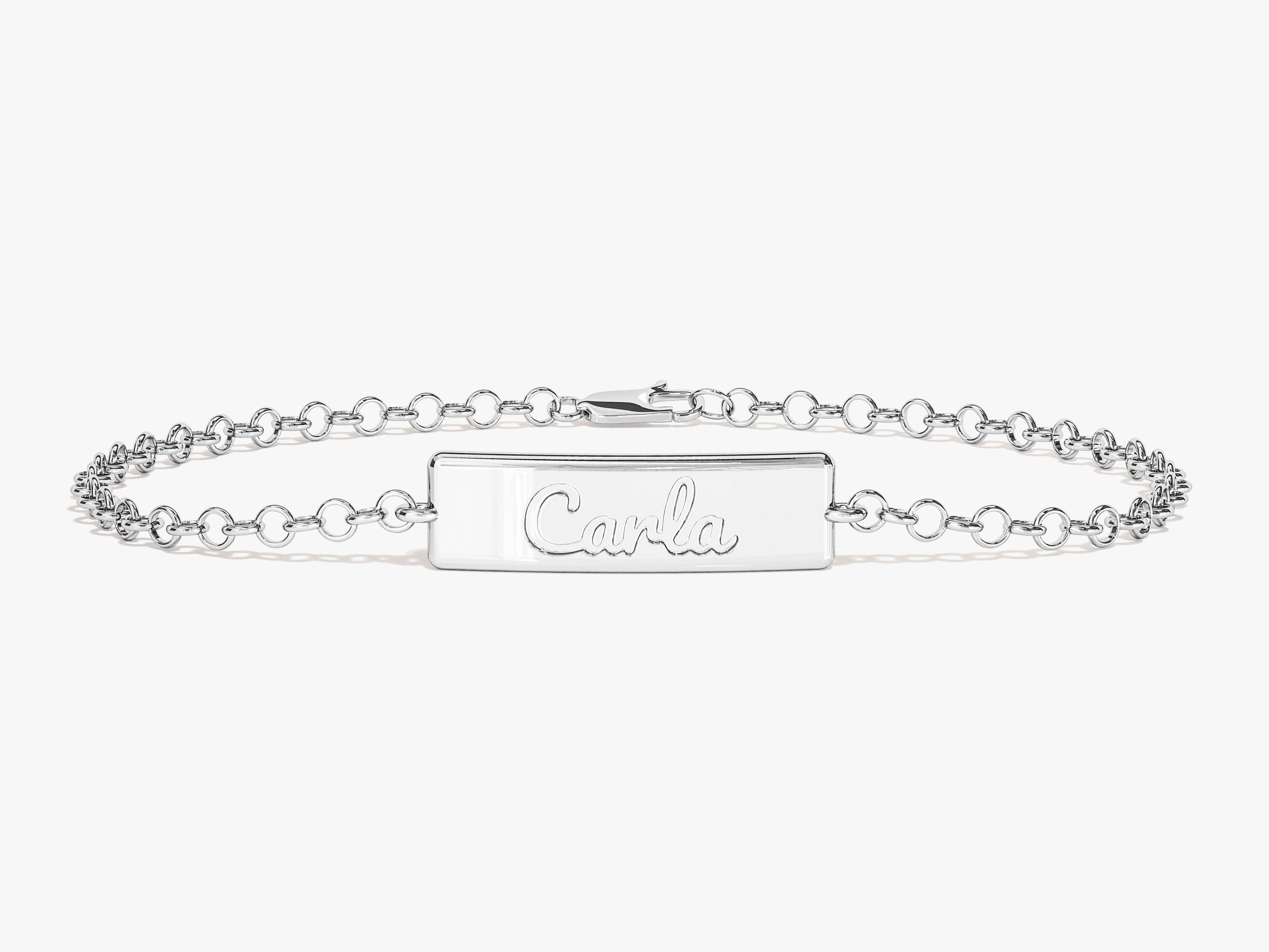 Rolo Chain Tag Name Bracelet