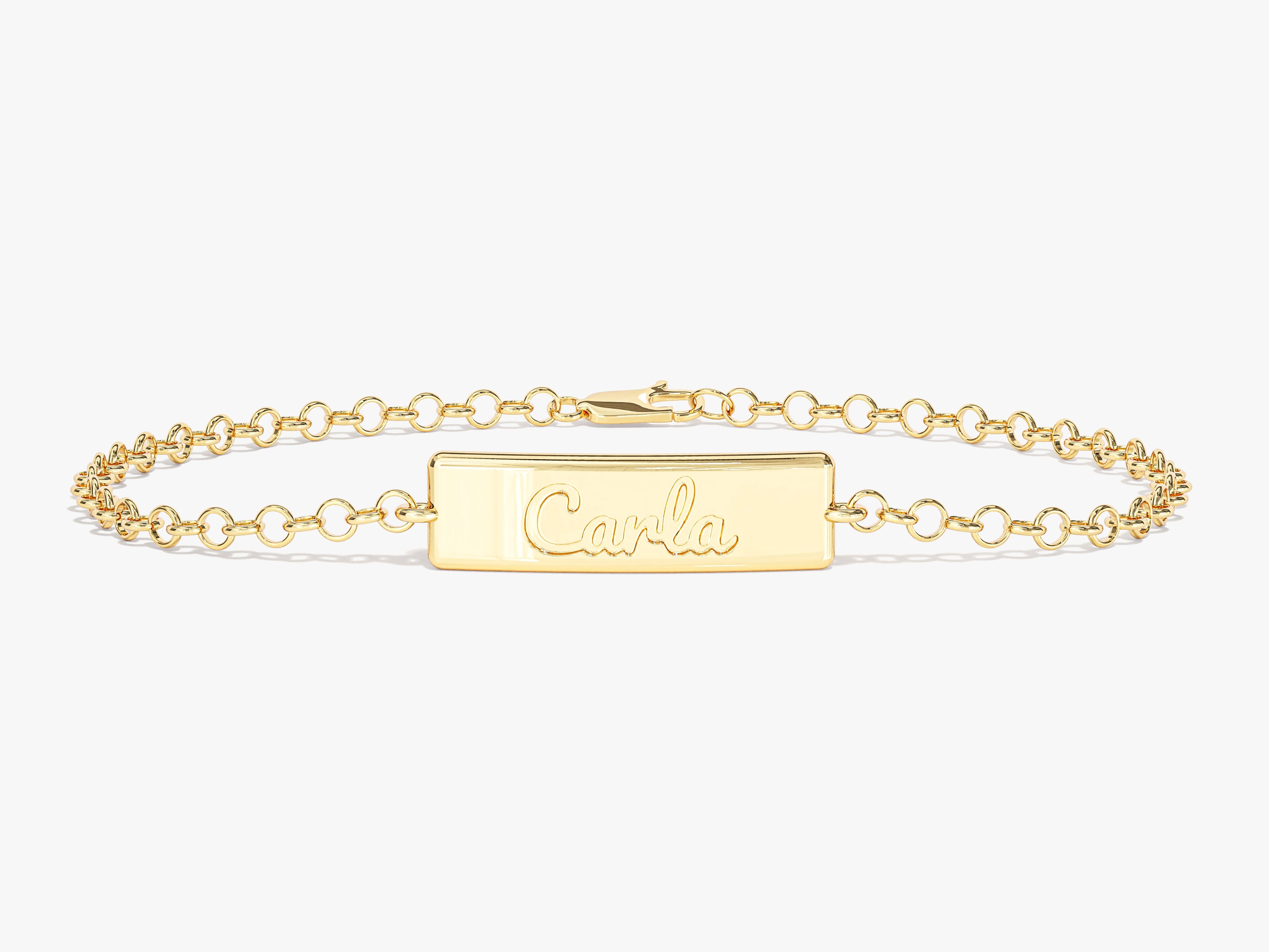 Rolo Chain Tag Name Bracelet