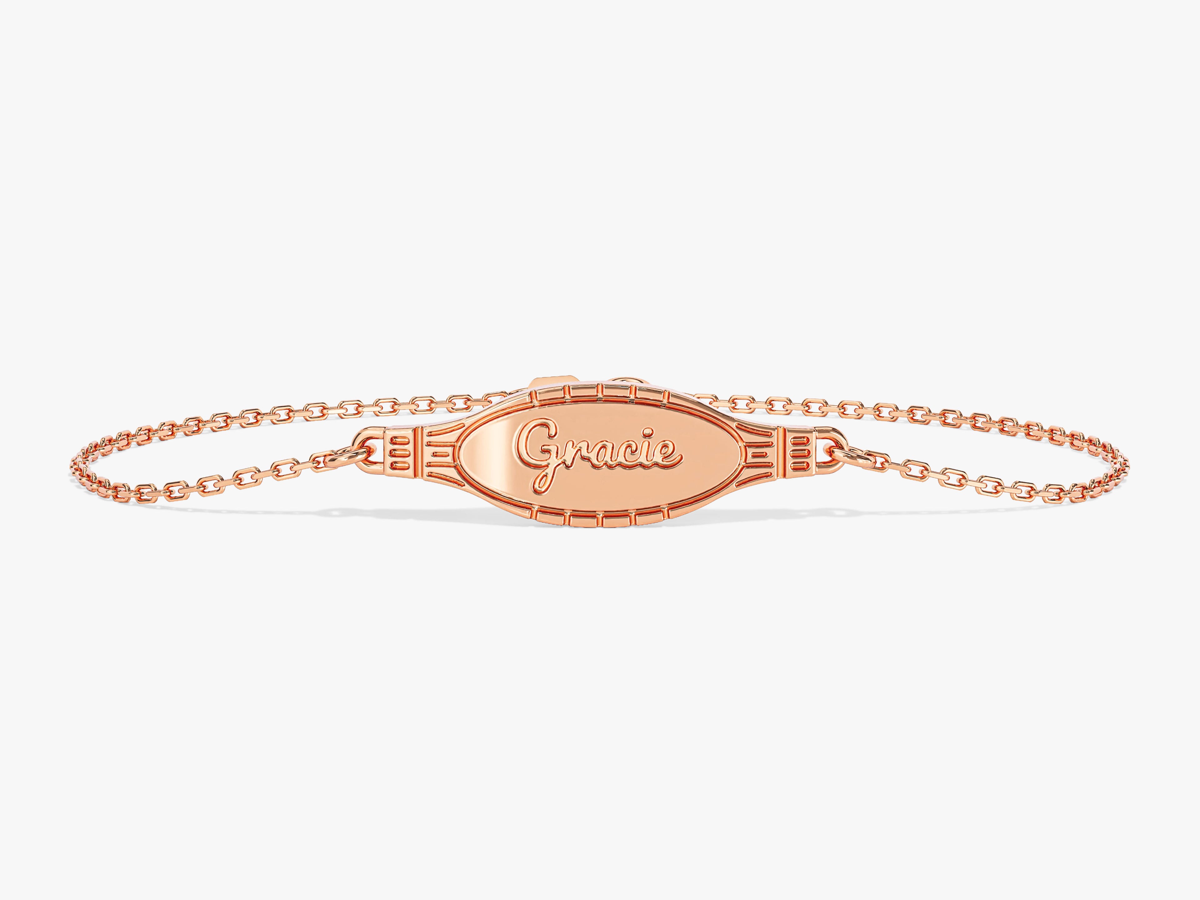 Oval Disc Name Bracelet