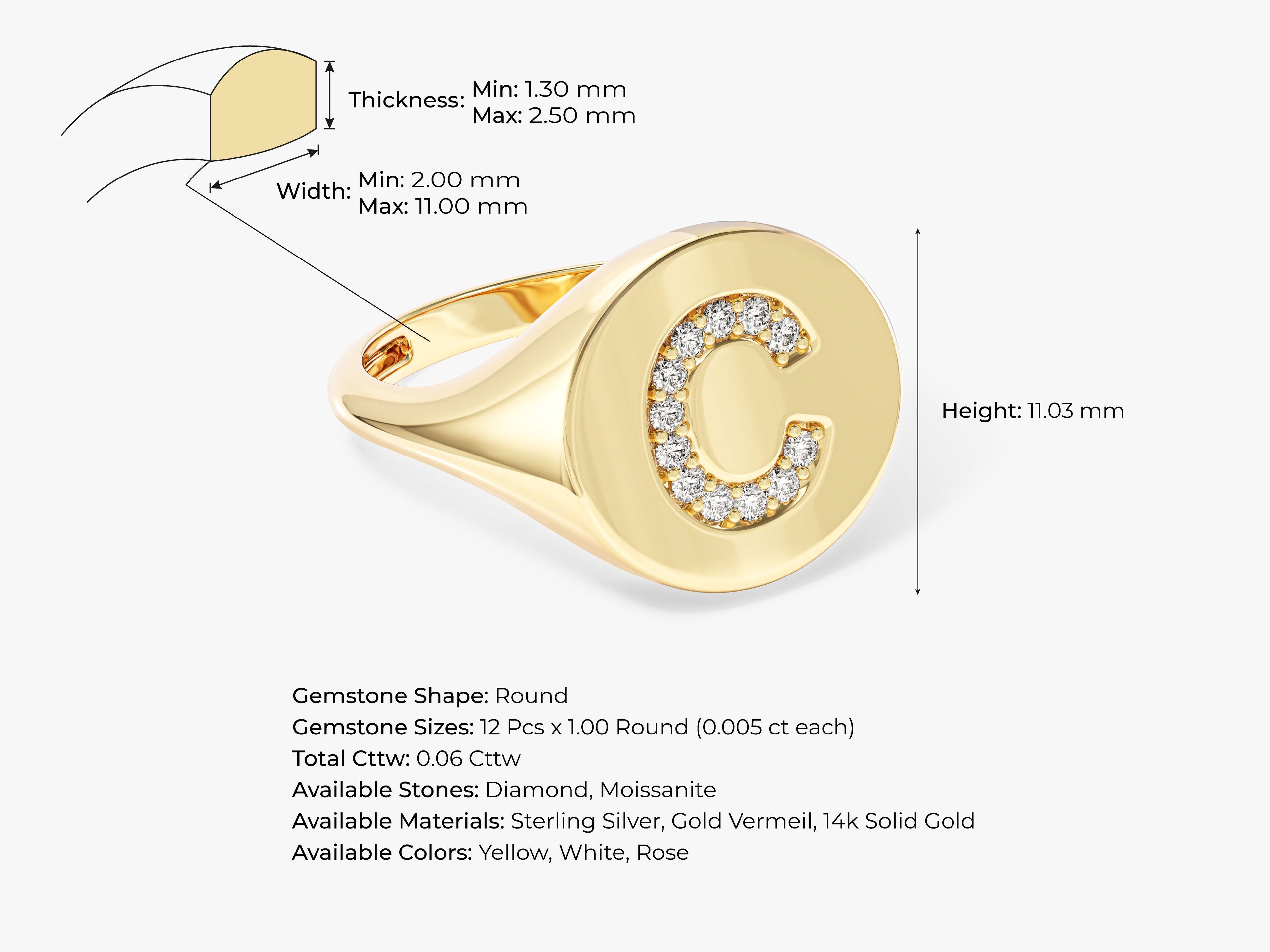 Signet Letter Ring