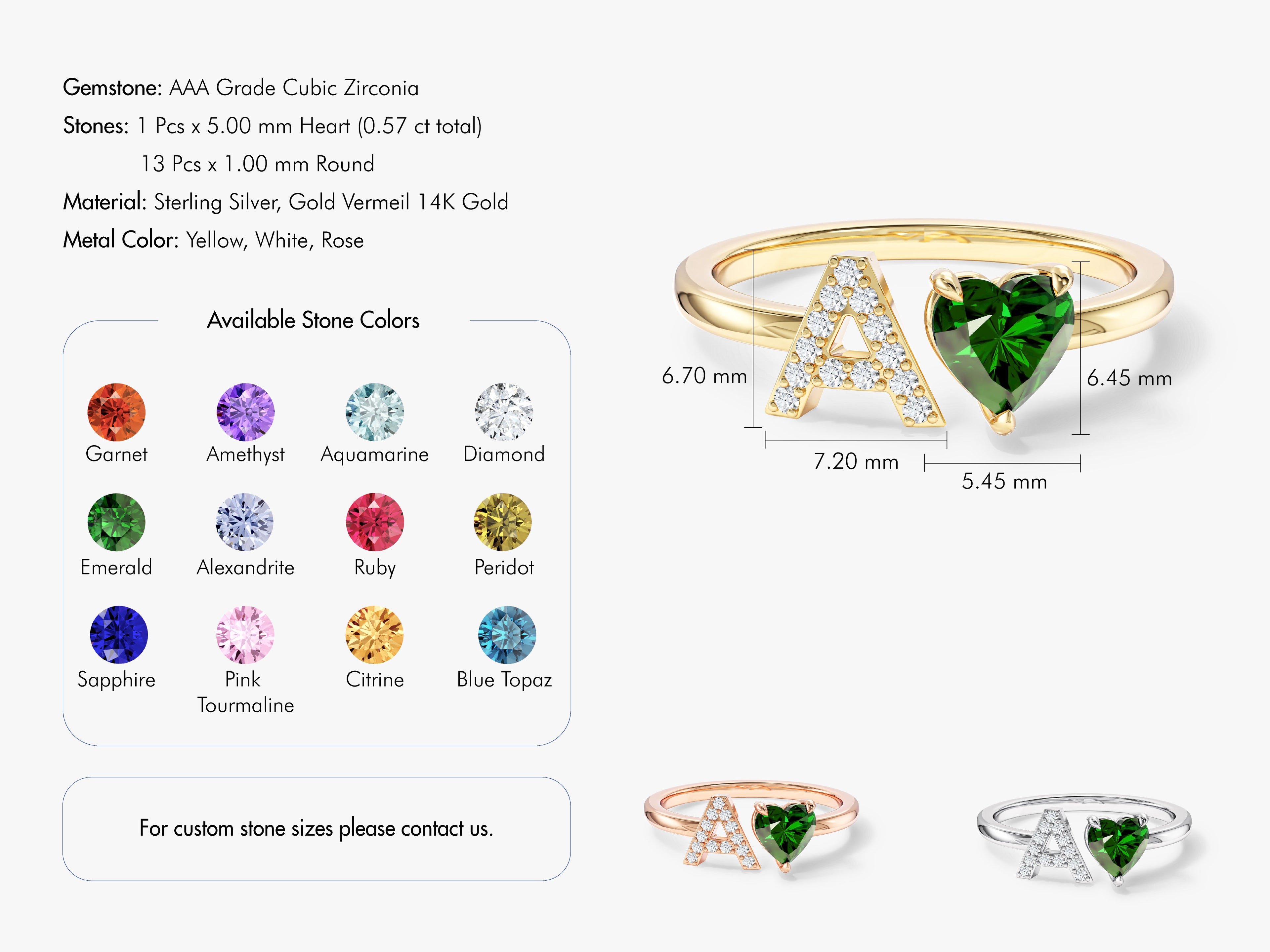 Birthstone Heart Ring