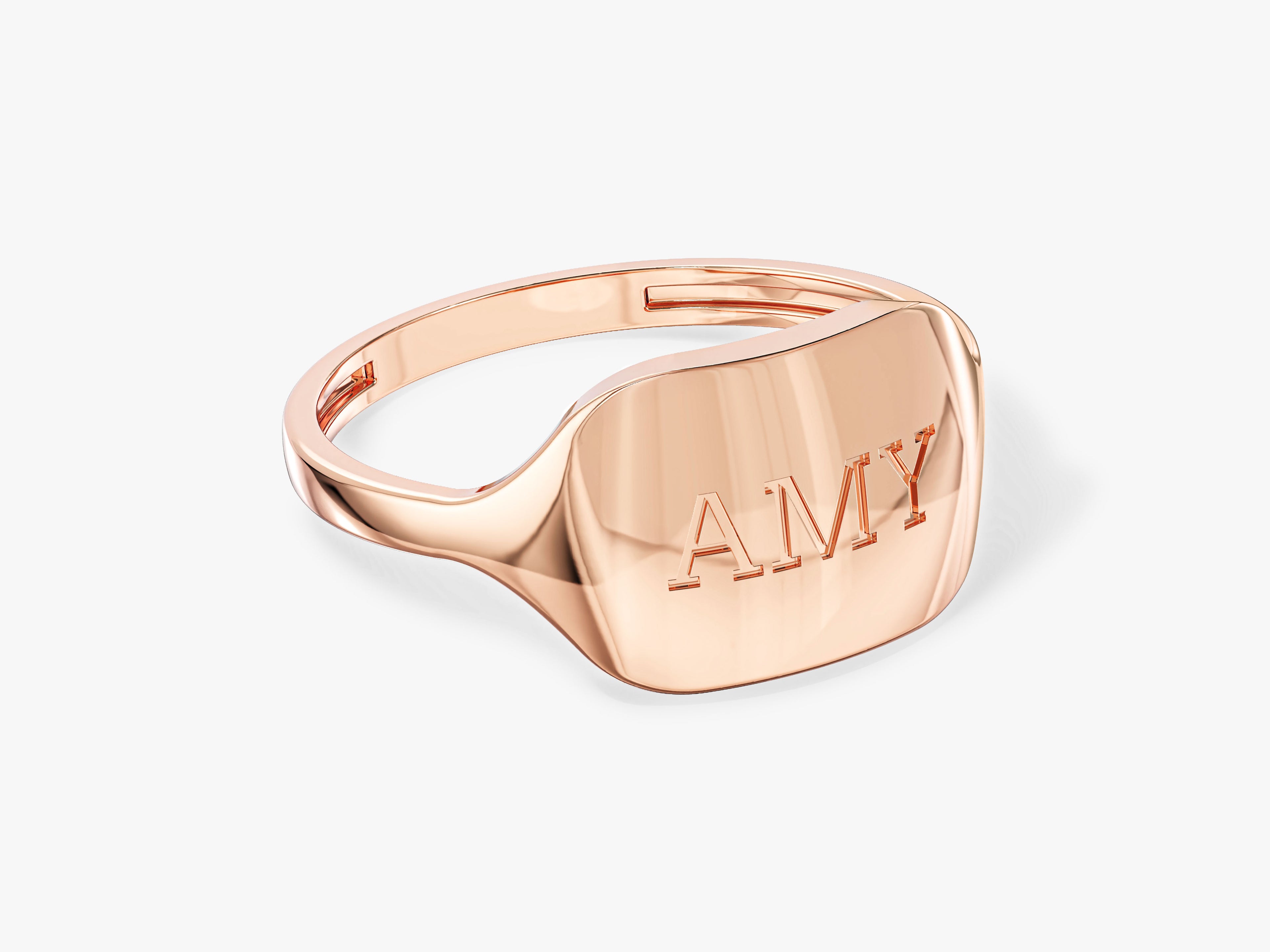 Flat Signet Initial Ring