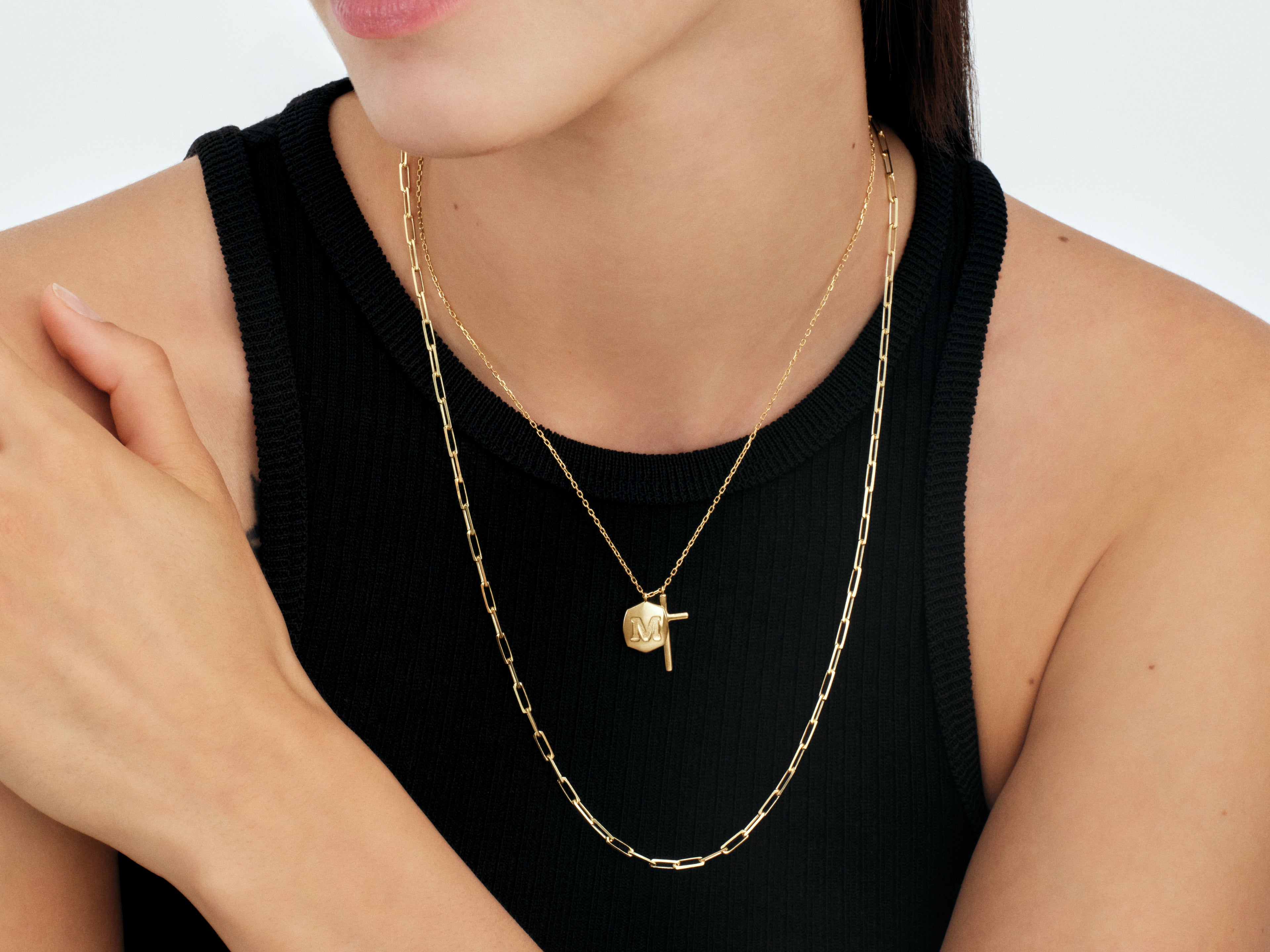 Initial Cross Necklace