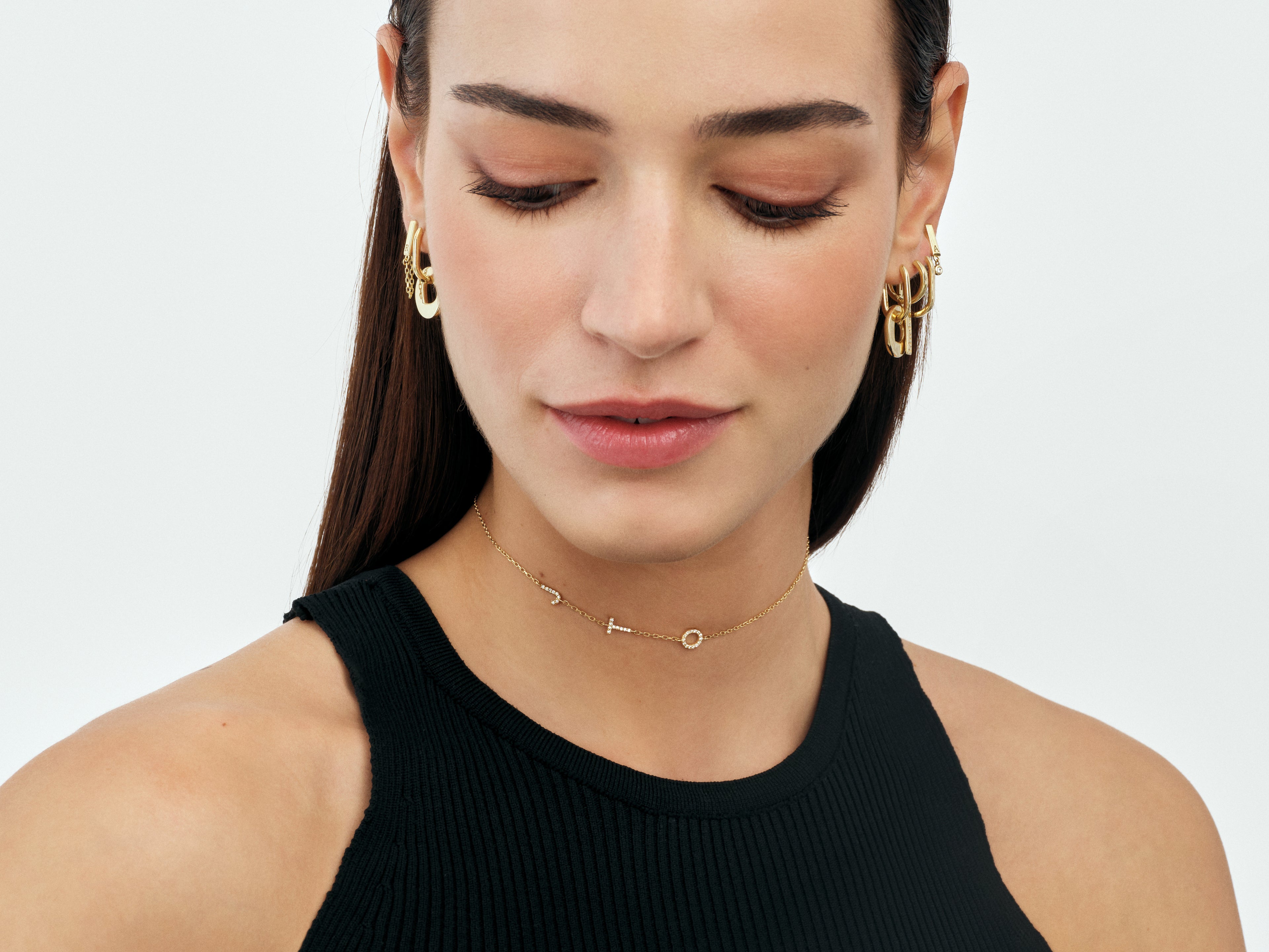 Sideways Letter Necklace