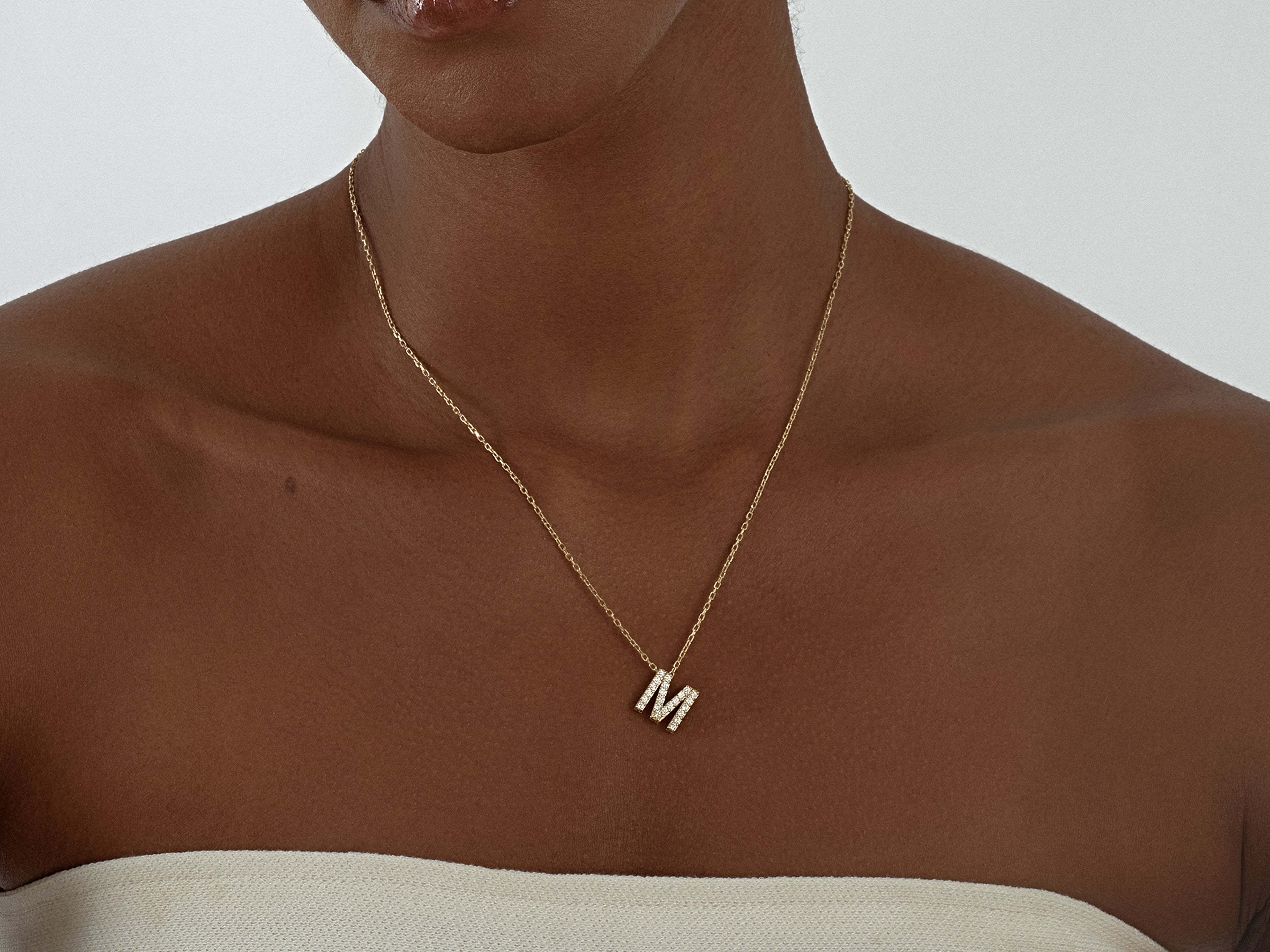 Birthstone Letter Necklace