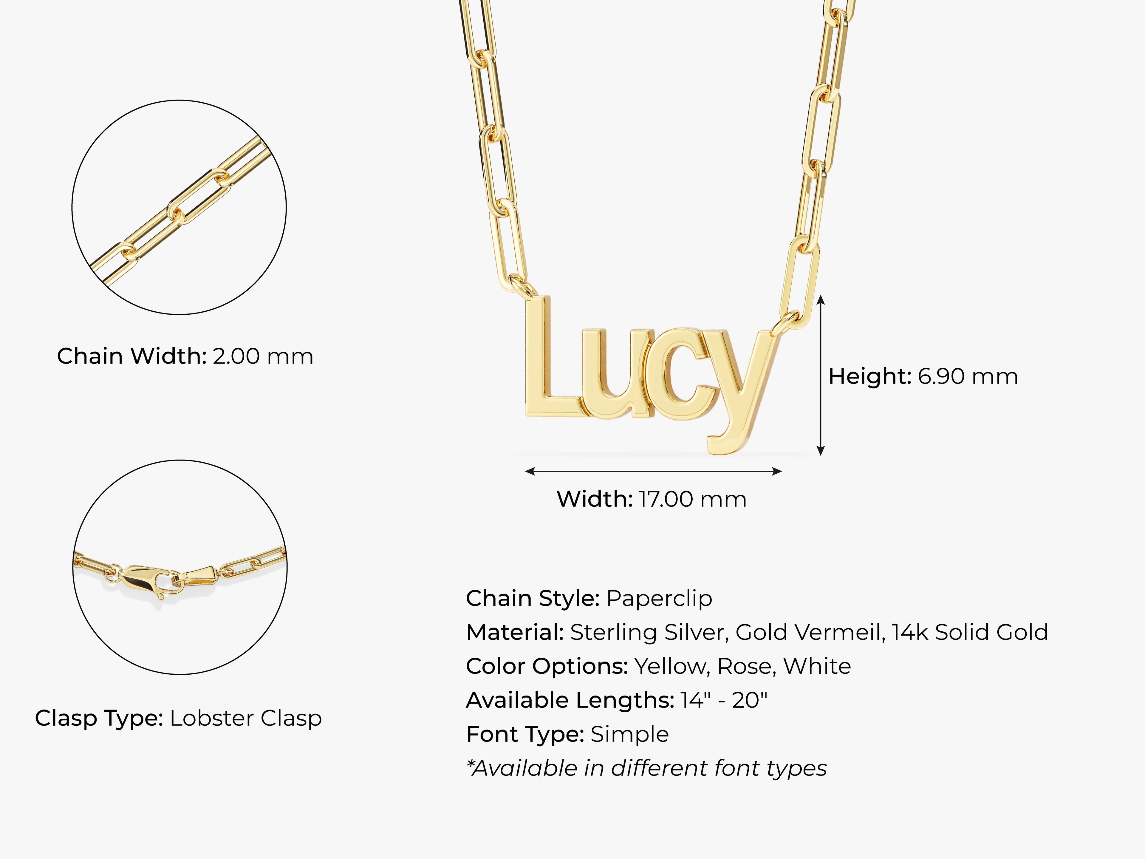 Paperclip Name Necklace