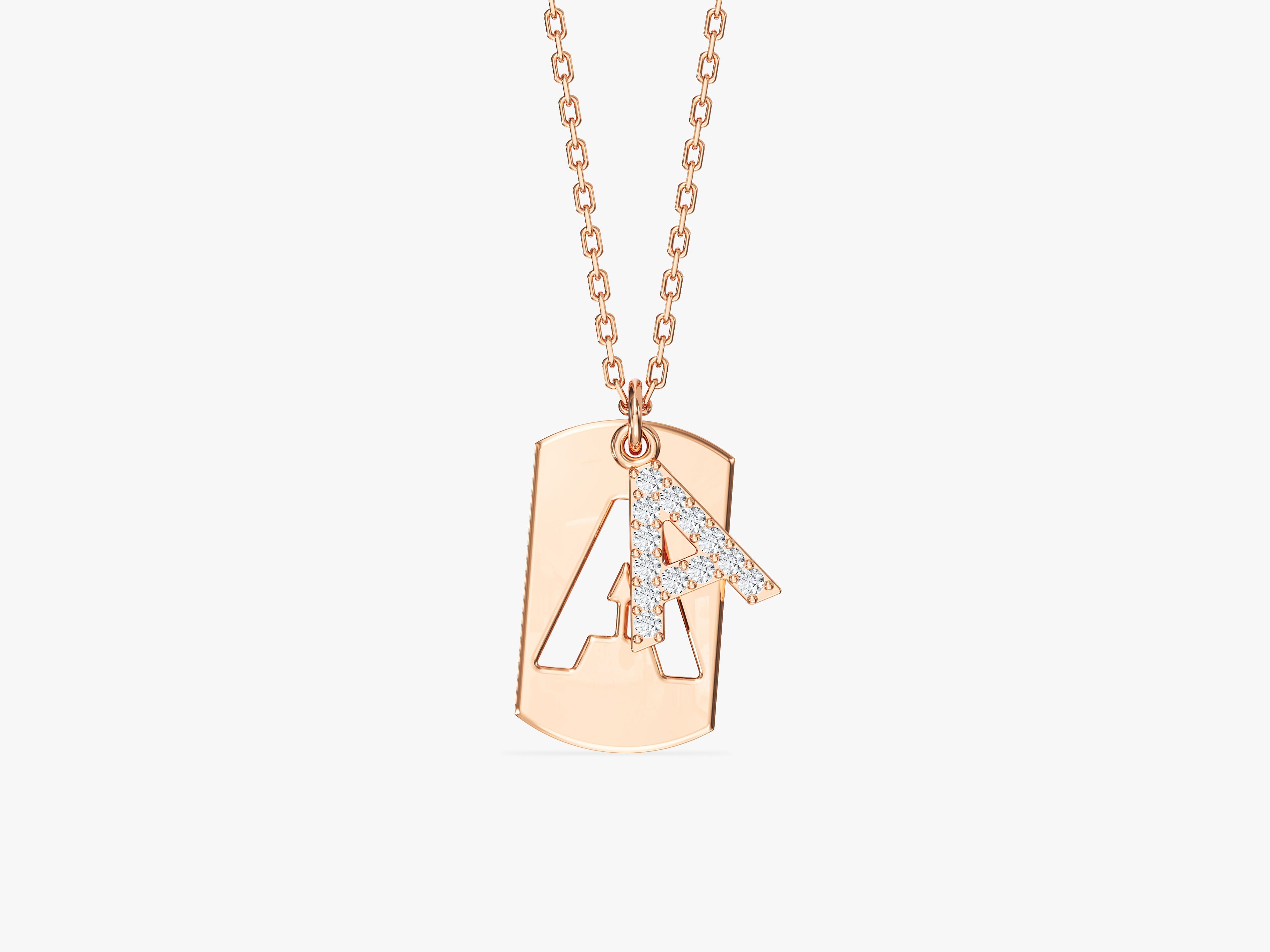 Layered Initial Tag Necklace