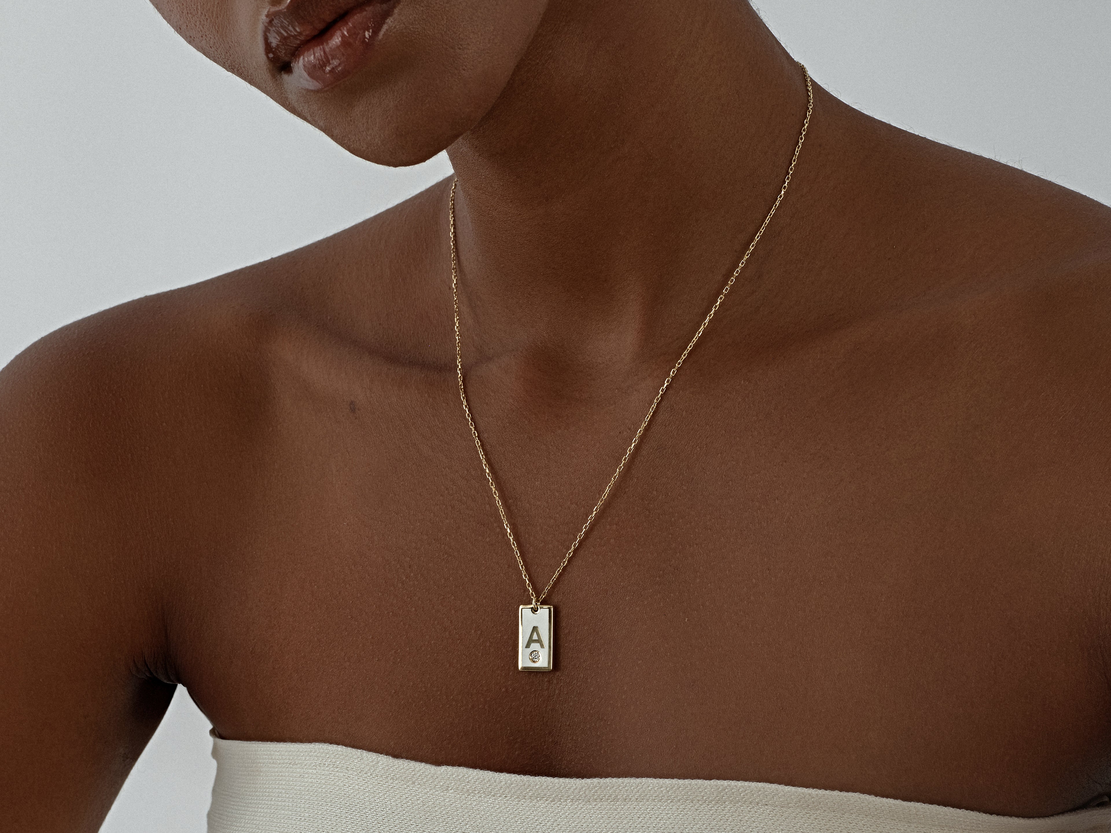 Birthstone Tag Necklace