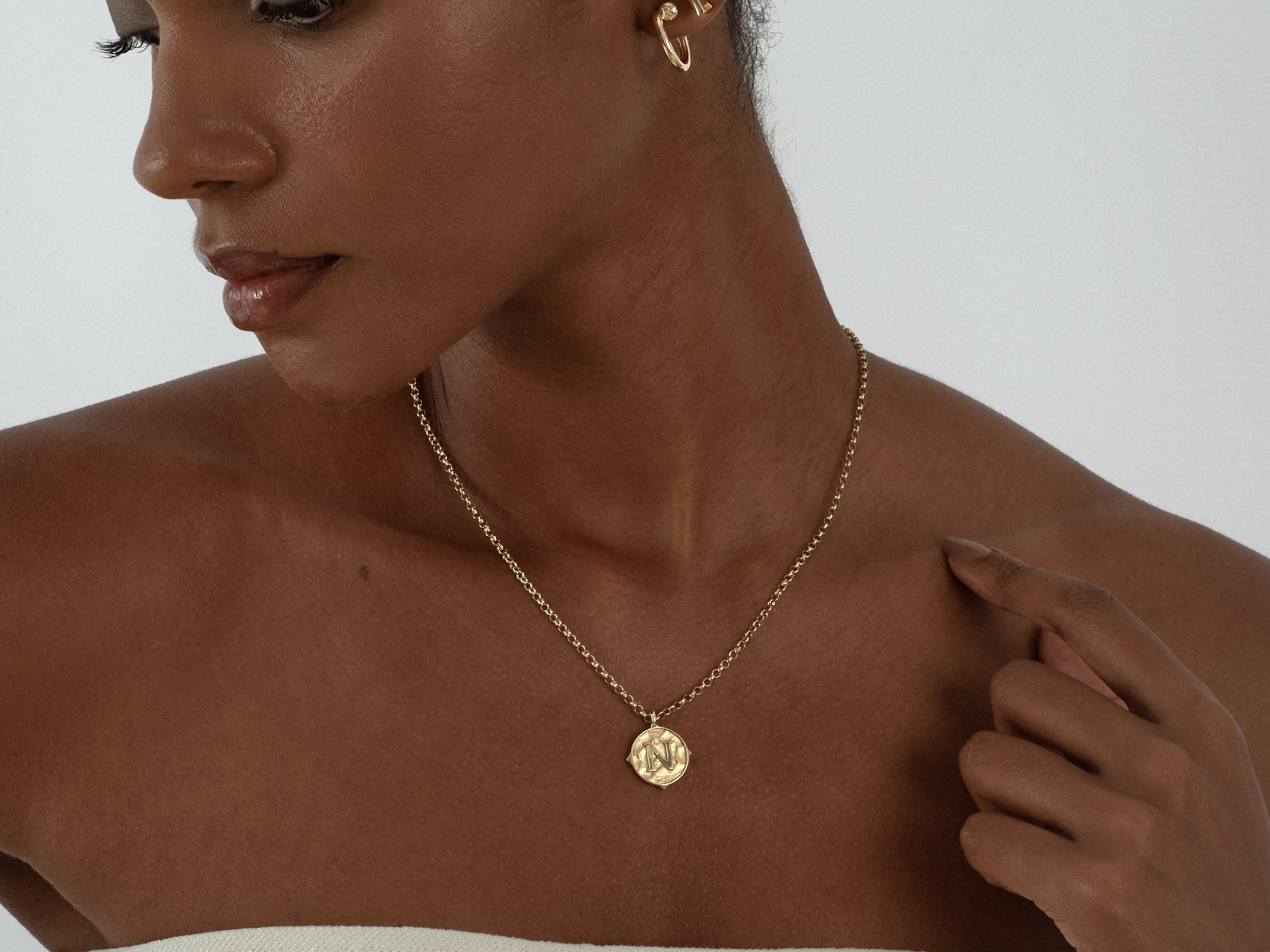 Sand Initial Necklace