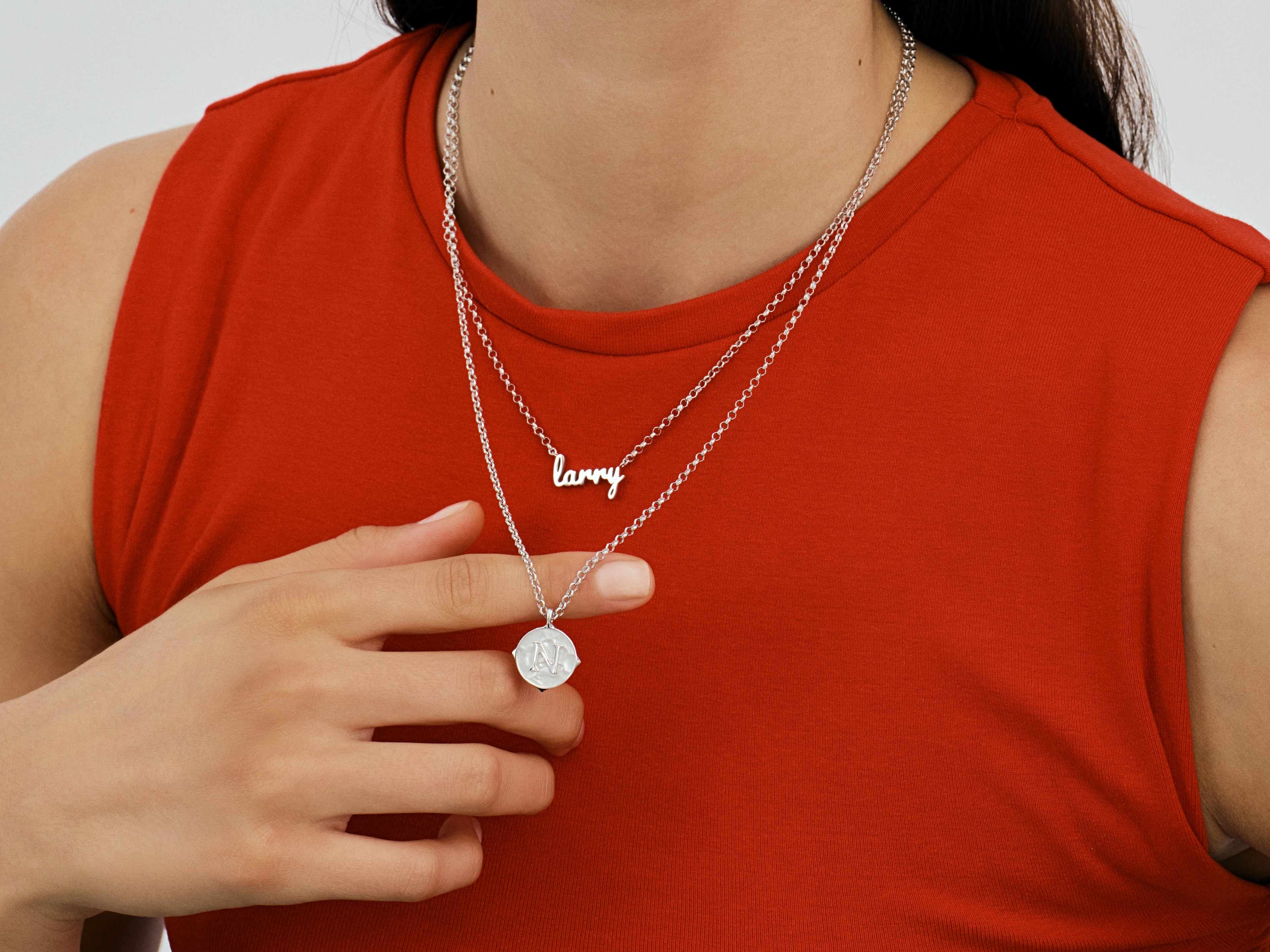 Sand Initial Necklace