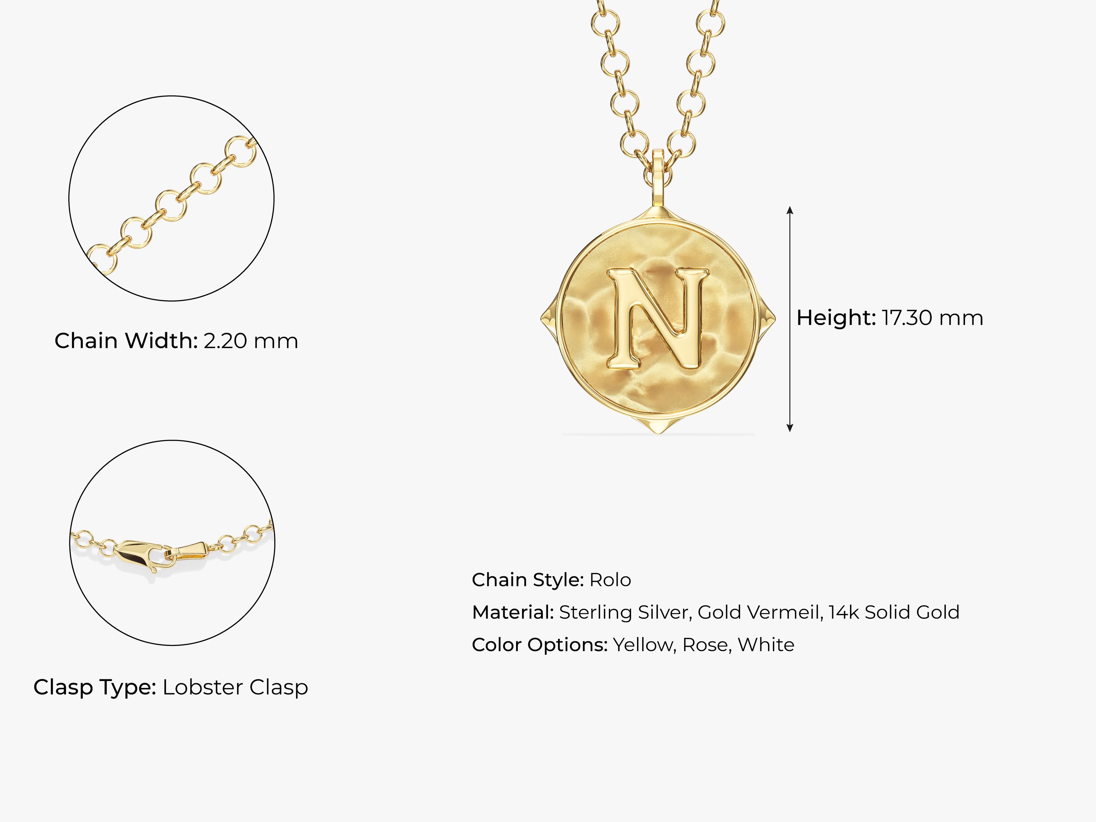 Sand Initial Necklace