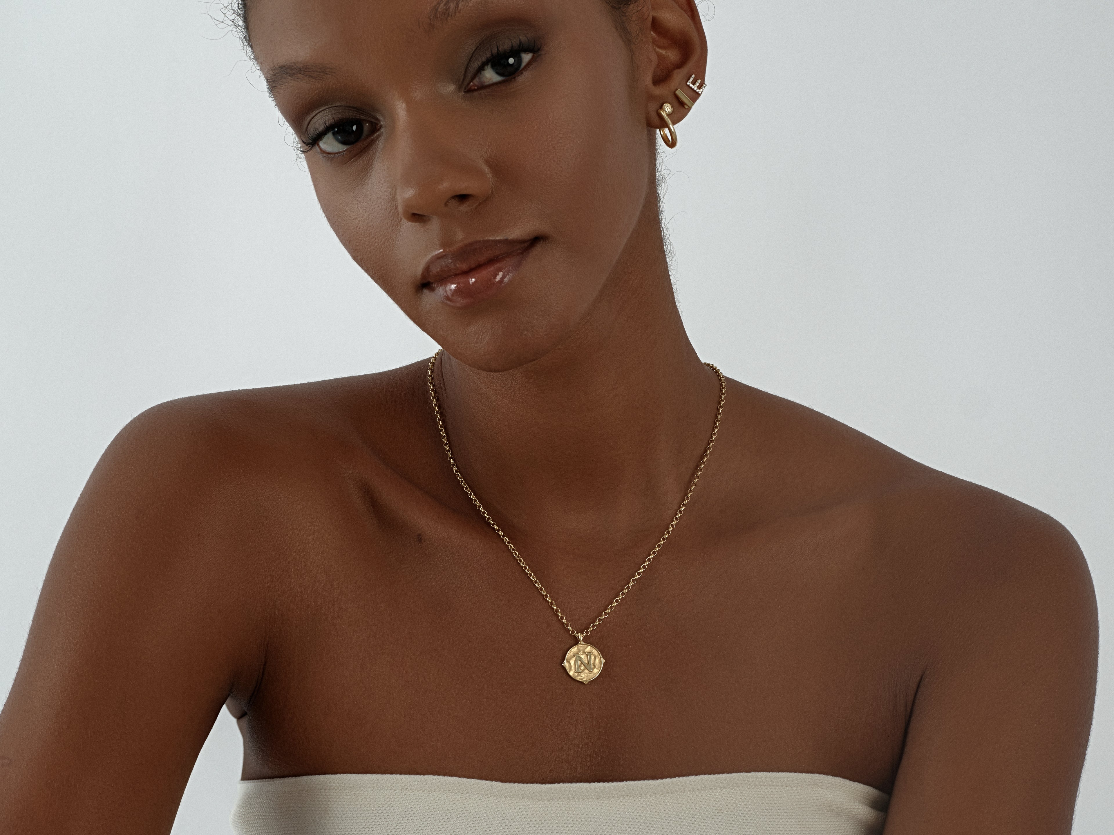 Sand Initial Necklace