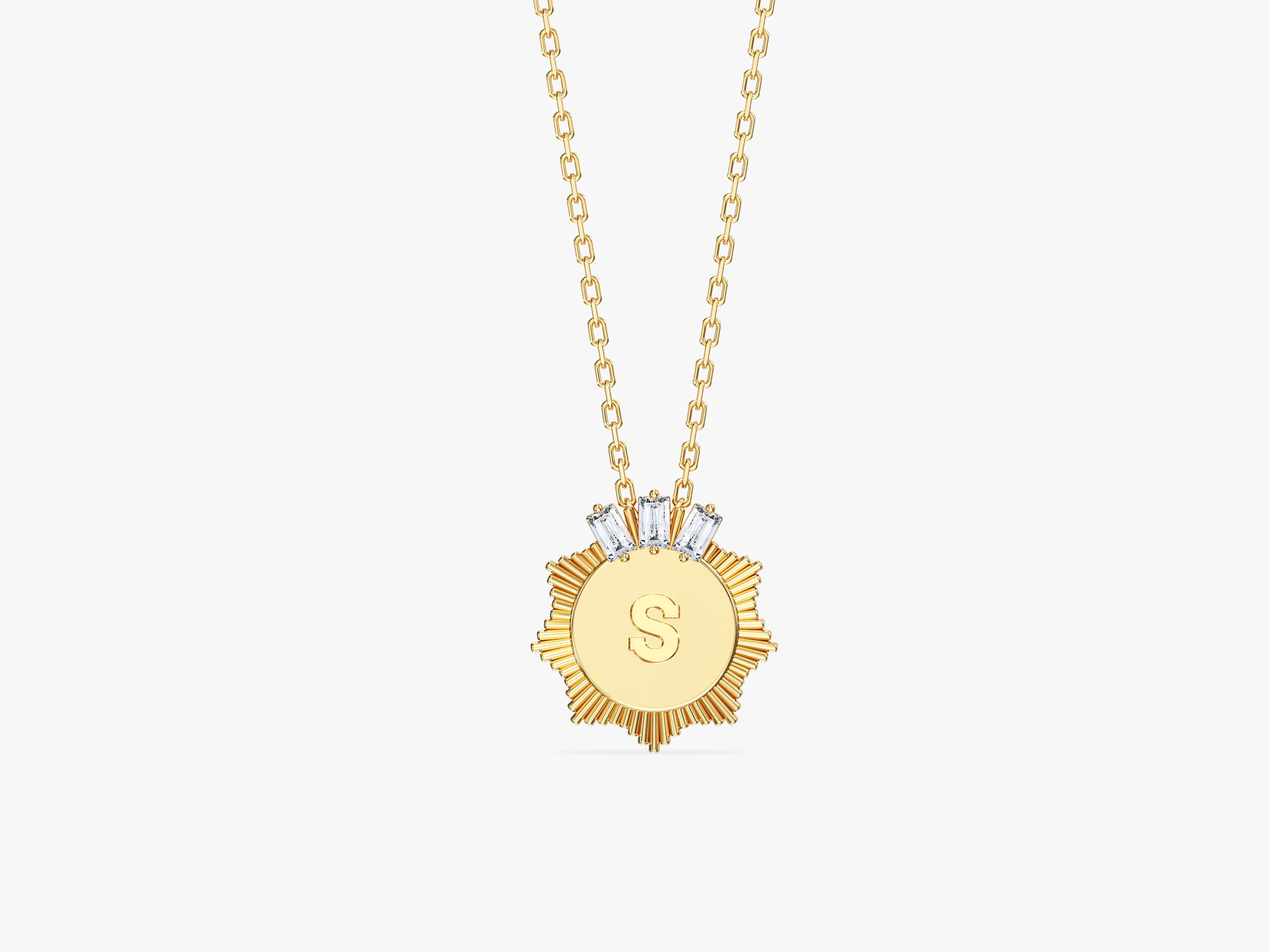 Sunburst Initial Necklace