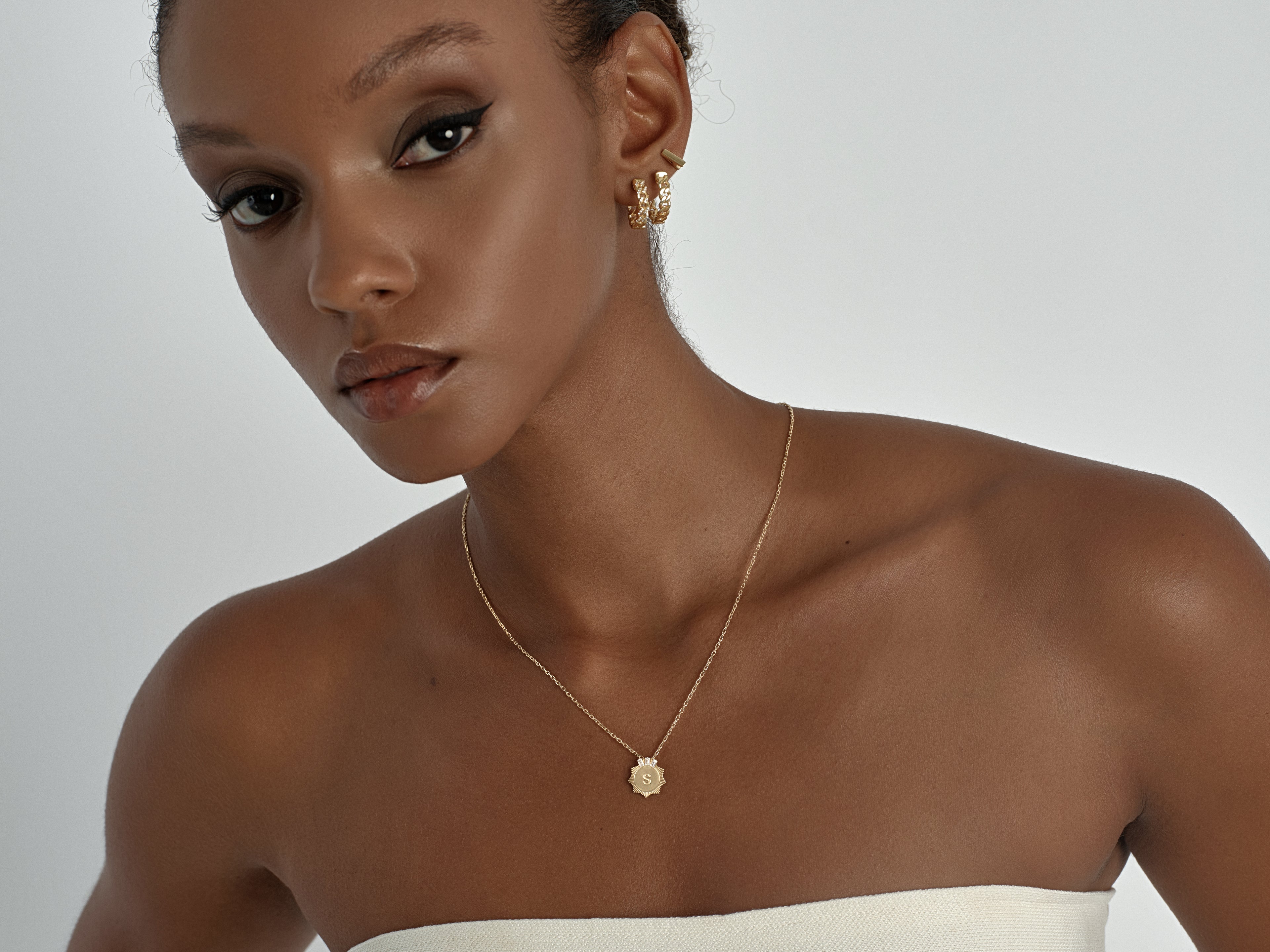 Sunburst Initial Necklace