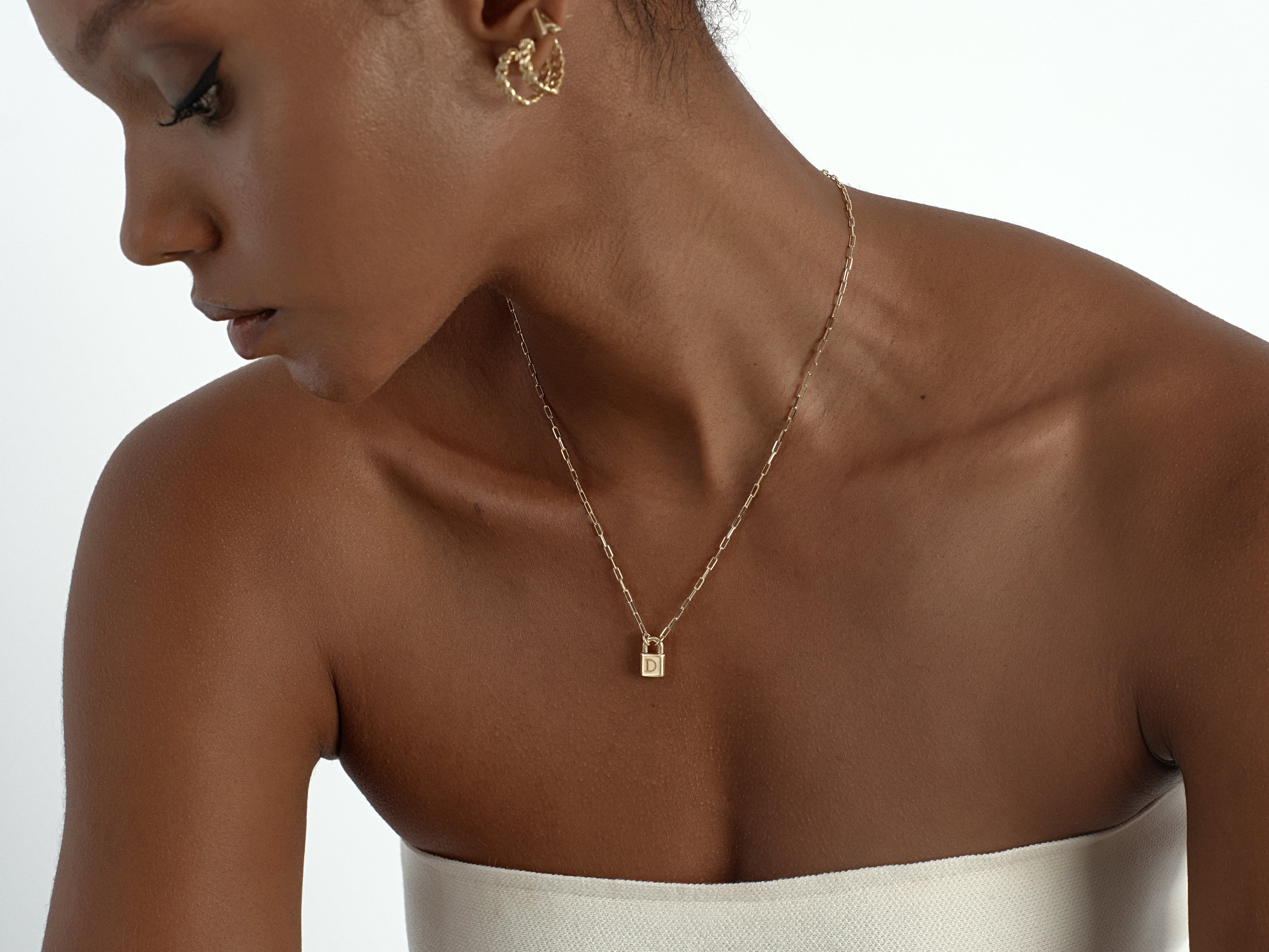 Paperclip Chain Lock Necklace