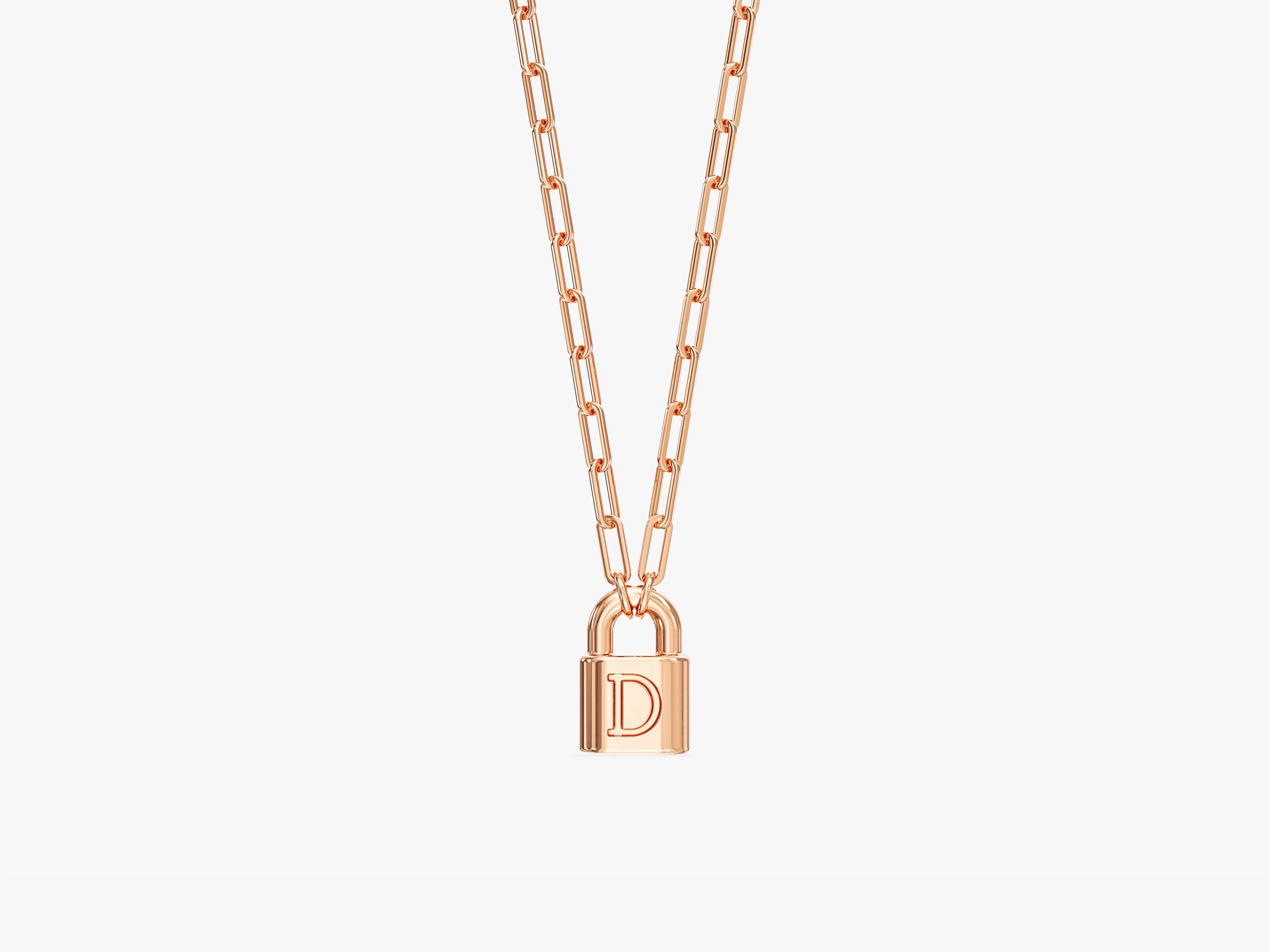 Paperclip Chain Lock Necklace