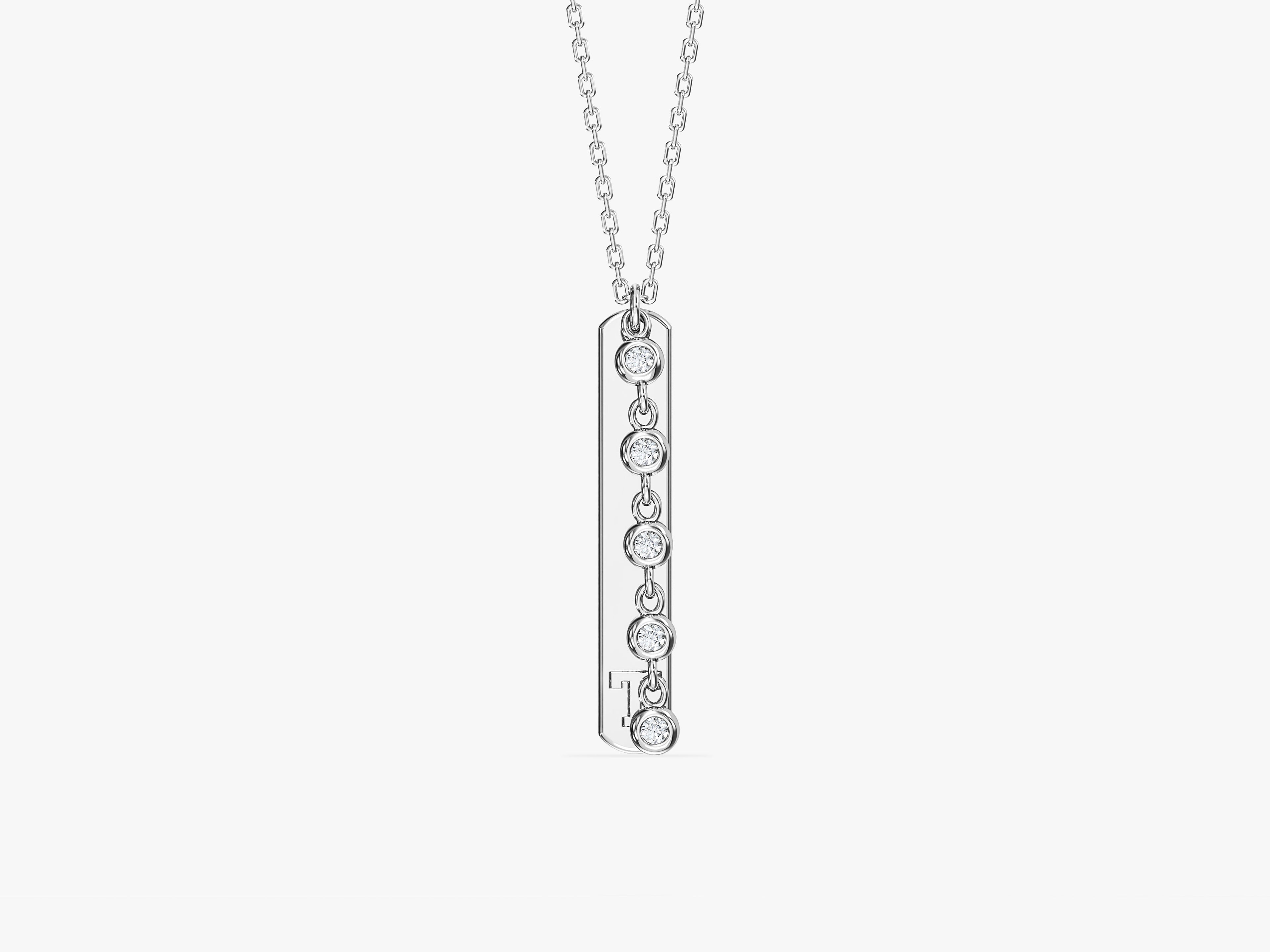 Vertical Bar Initial Necklace
