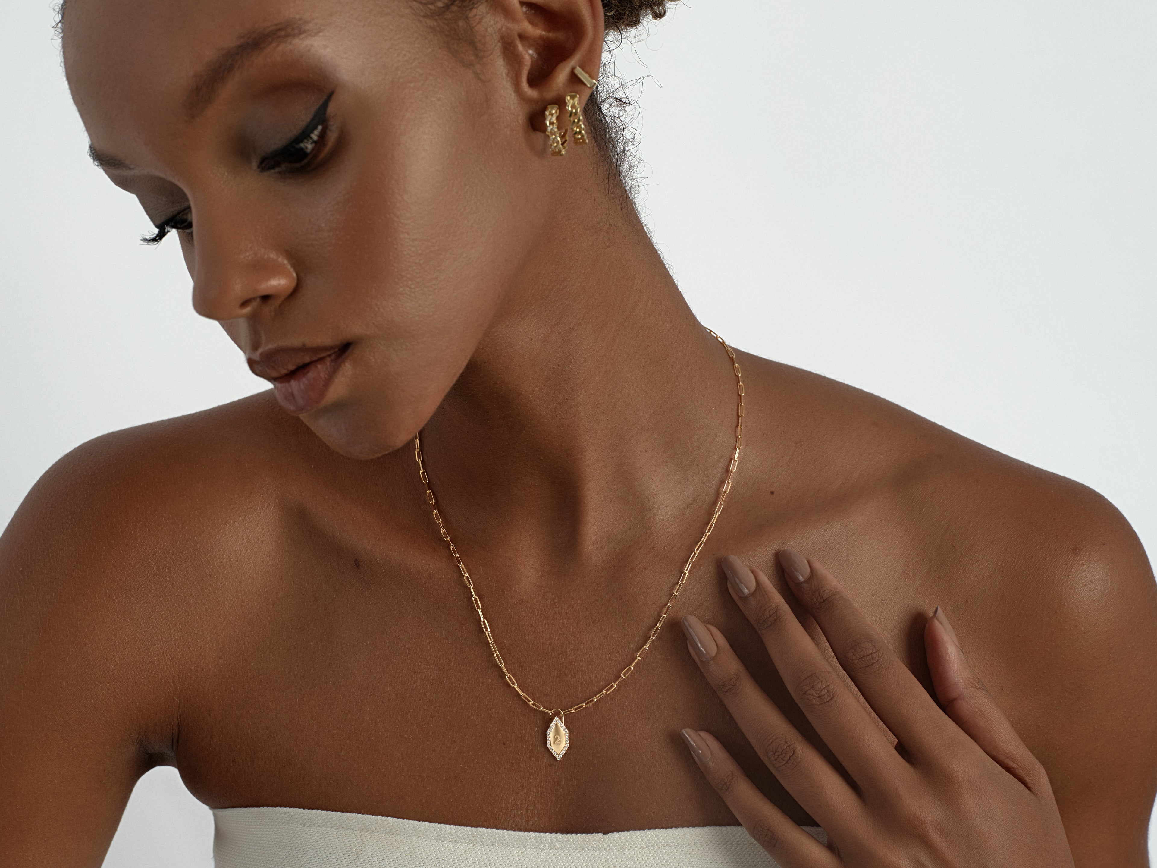 Hexagon Initial Necklace