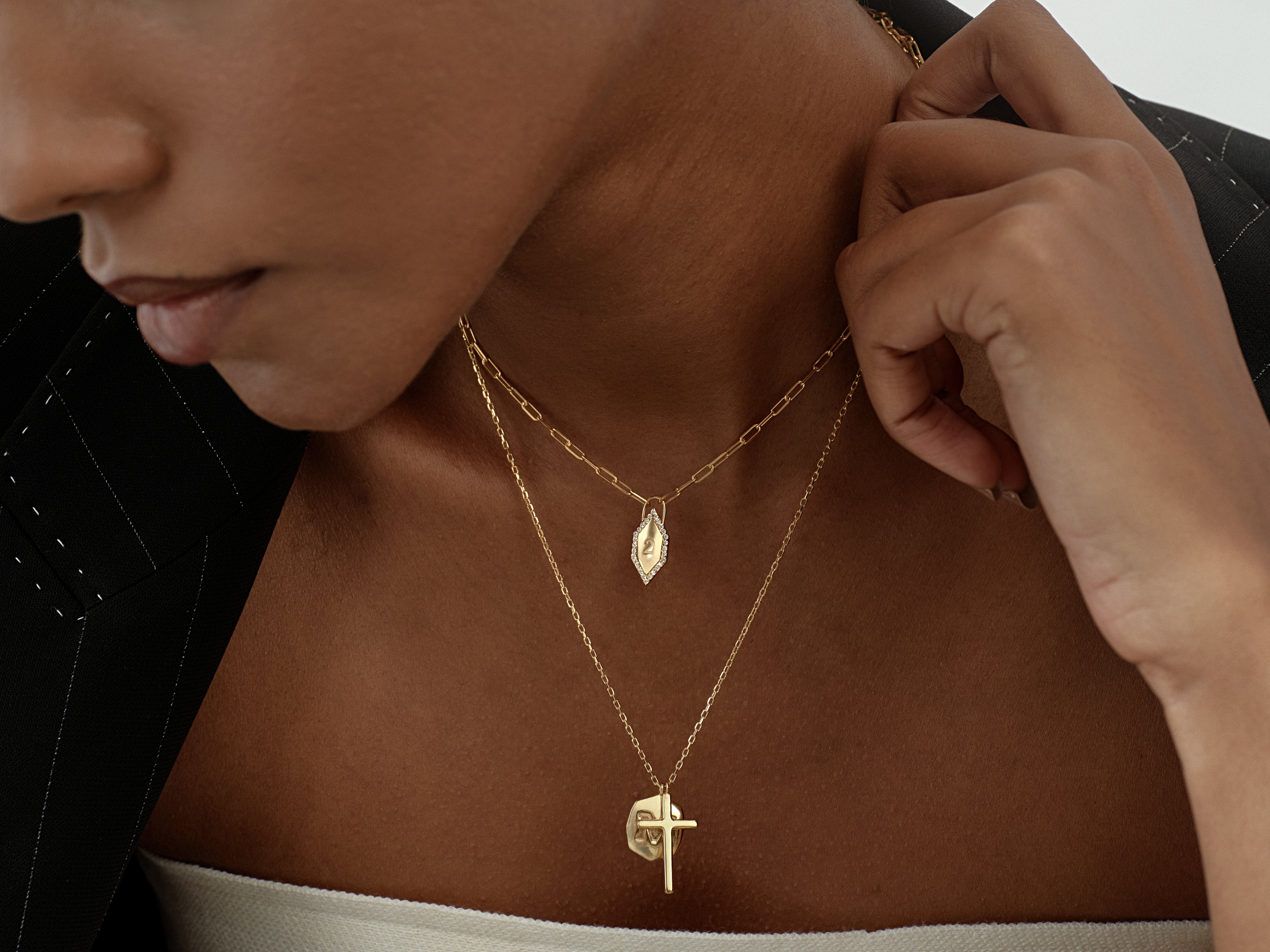 Hexagon Initial Necklace