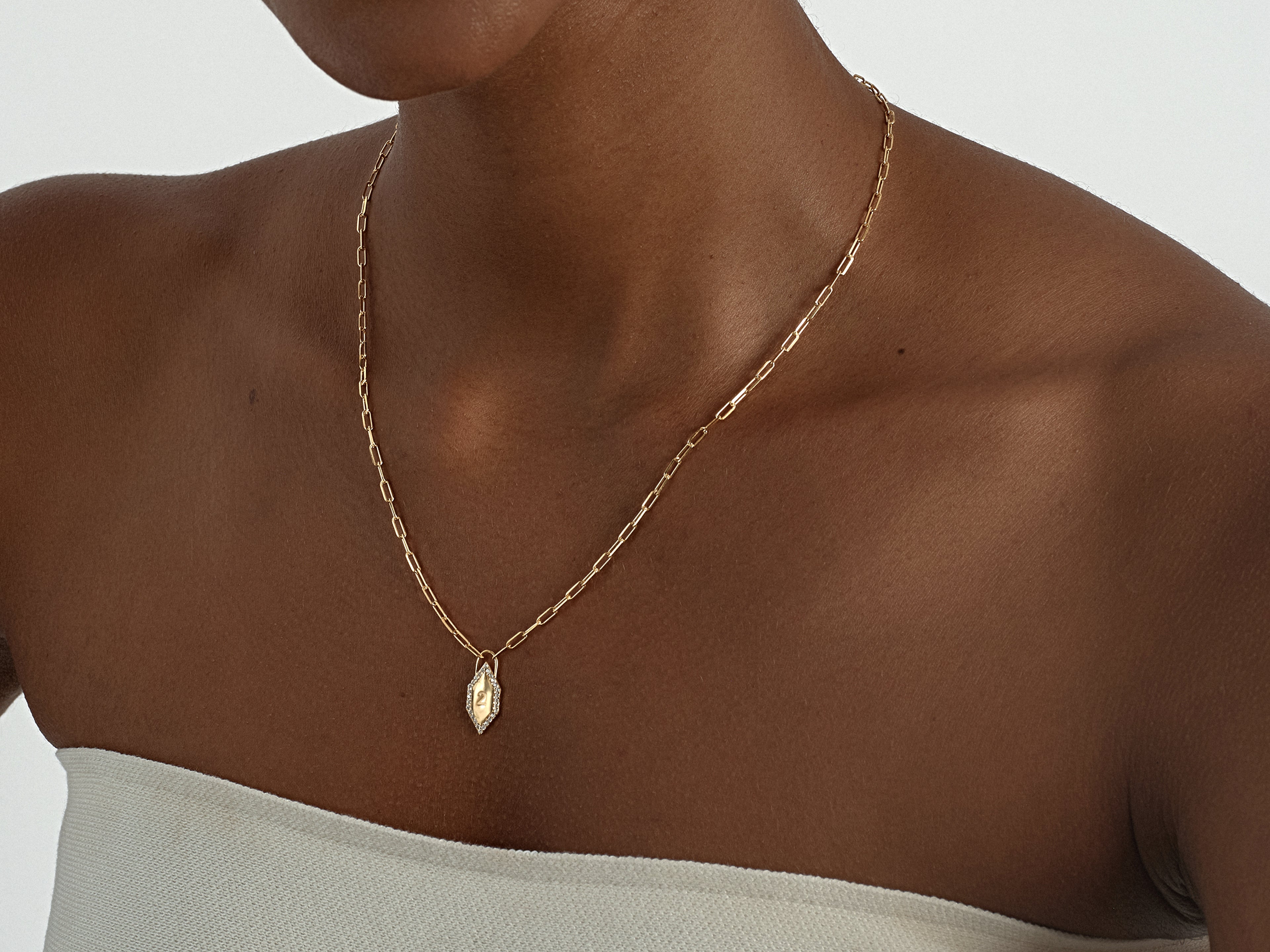 Hexagon Initial Necklace