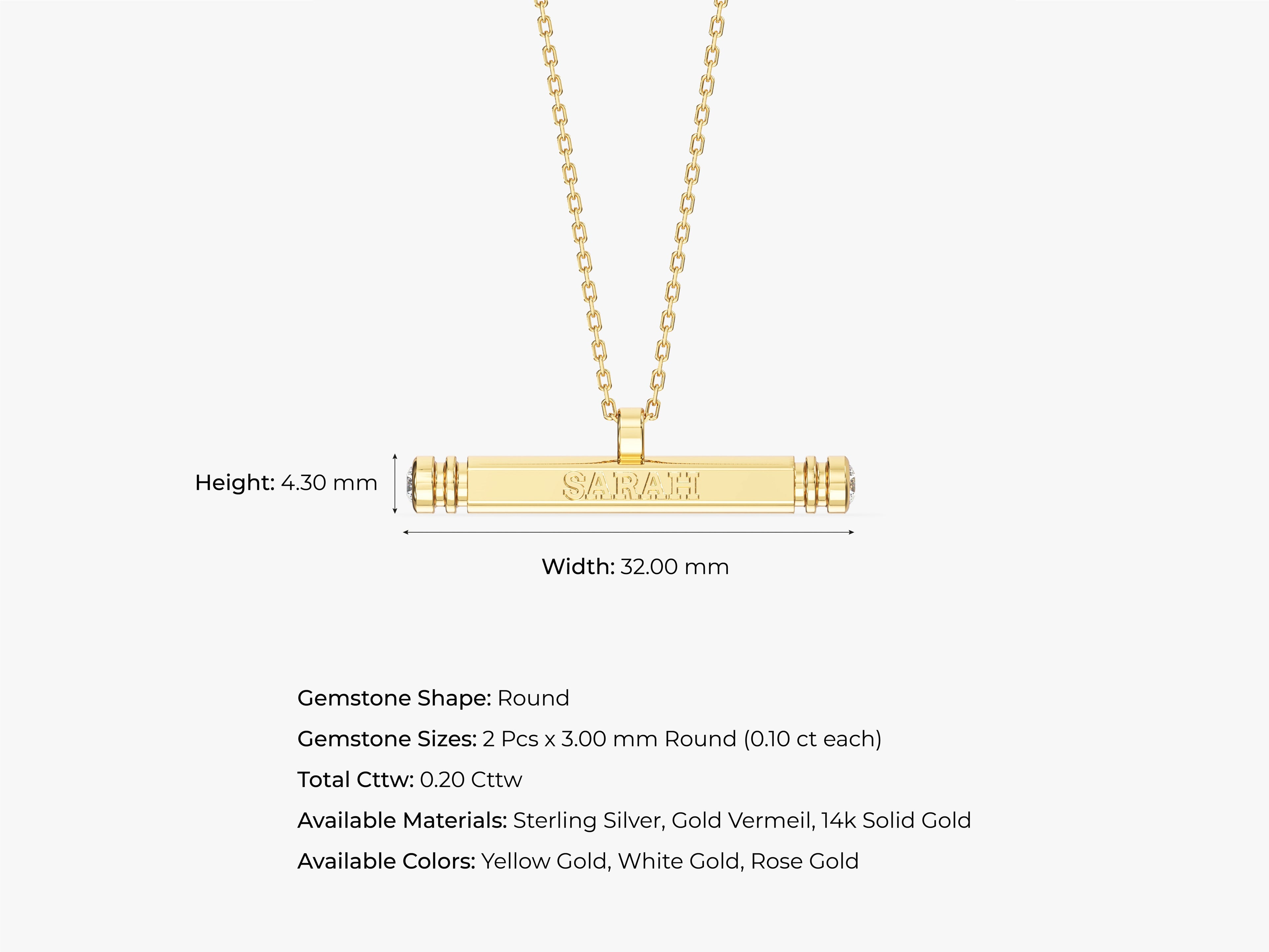 Cylinder Name Necklace