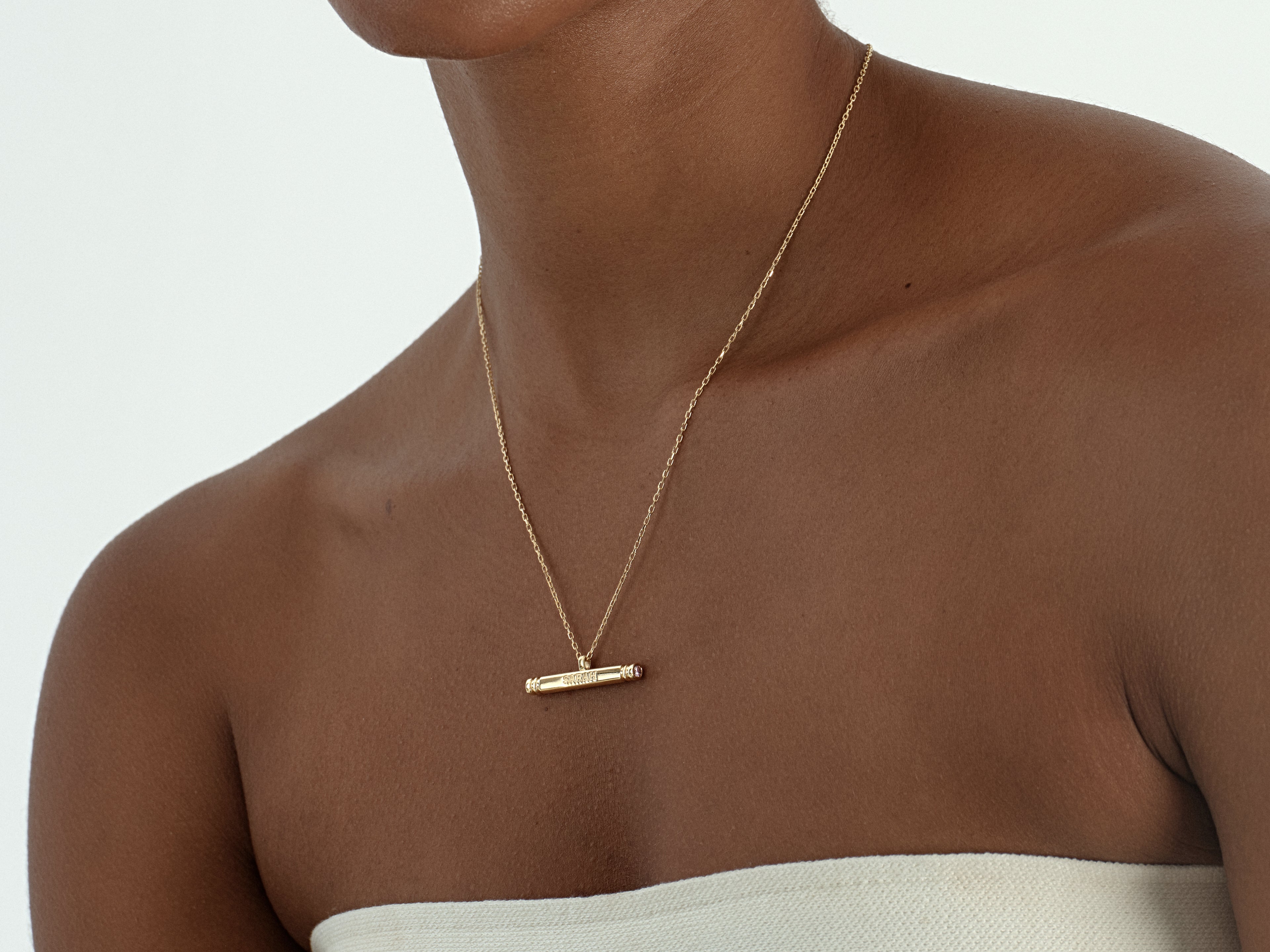 Cylinder Name Necklace