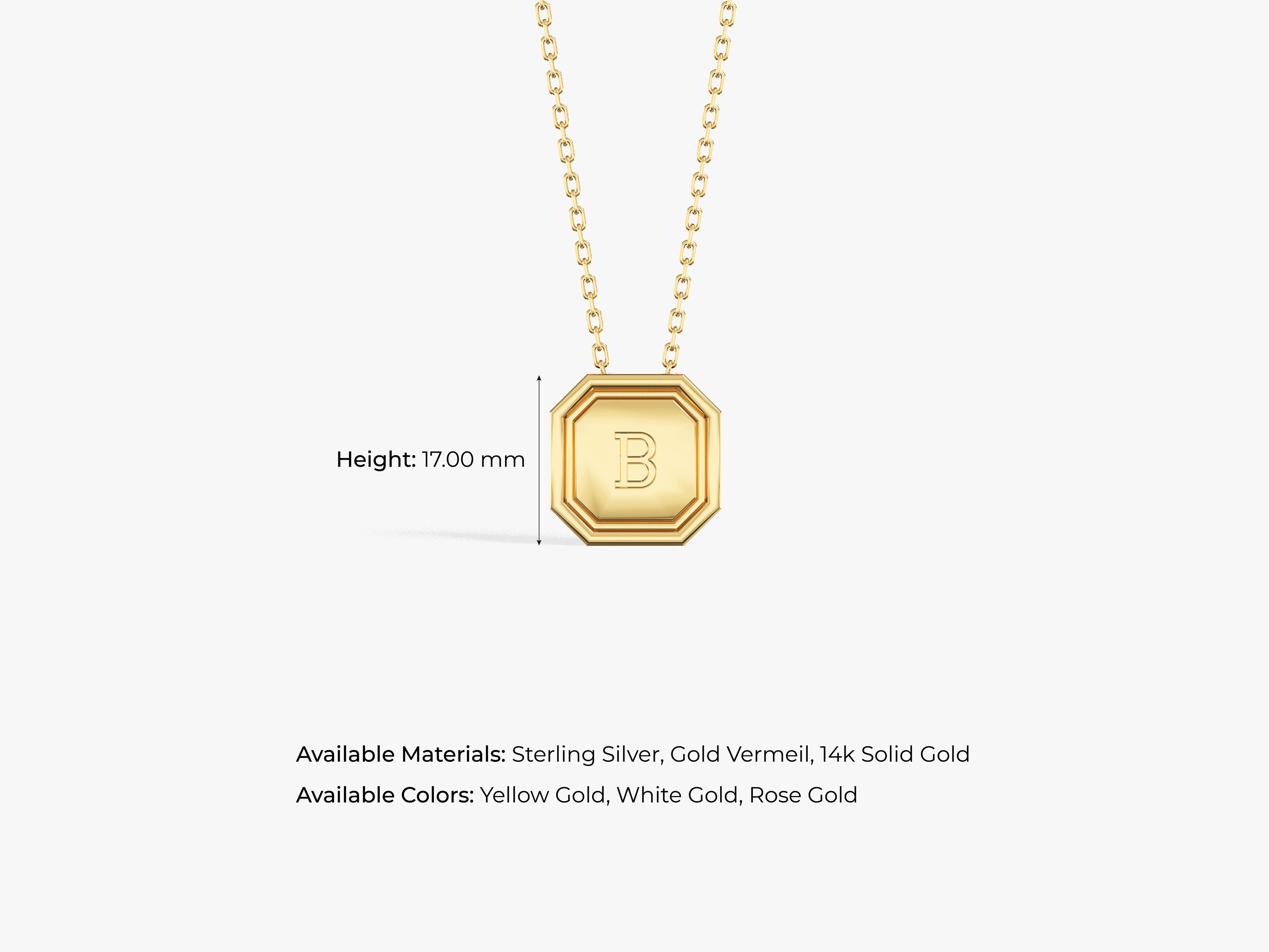 Octagon Initial Necklace