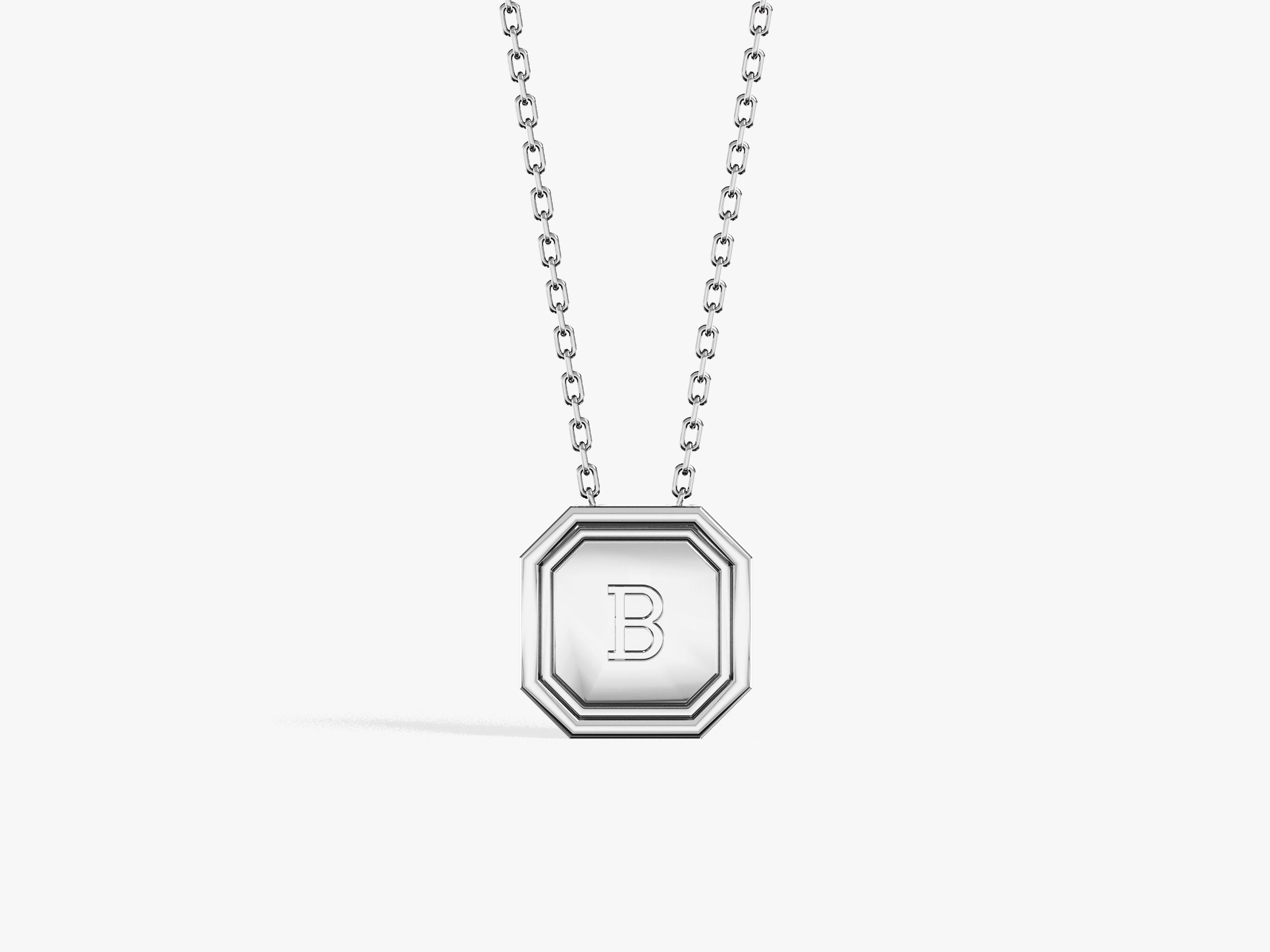 Octagon Initial Necklace