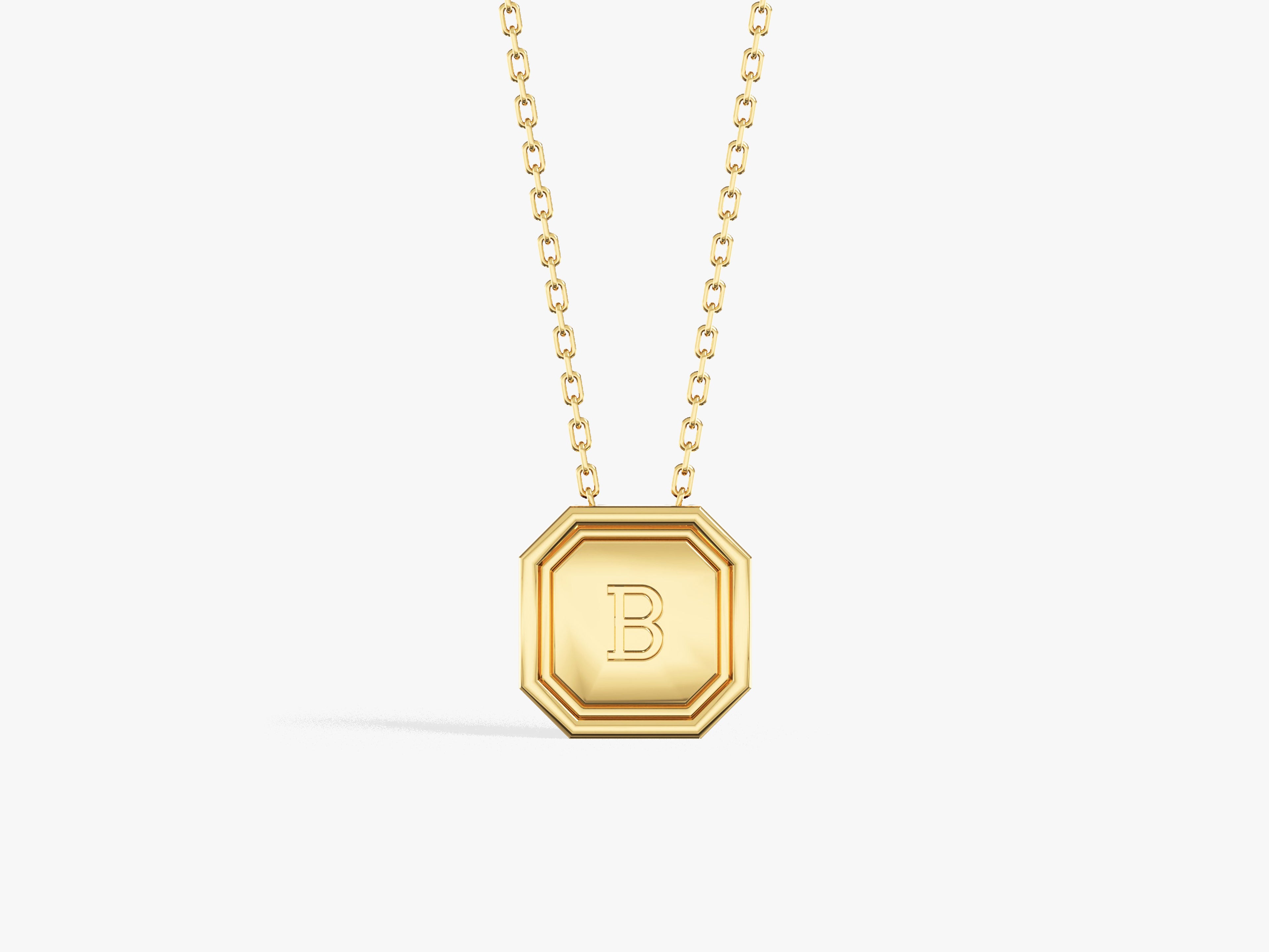 Octagon Initial Necklace