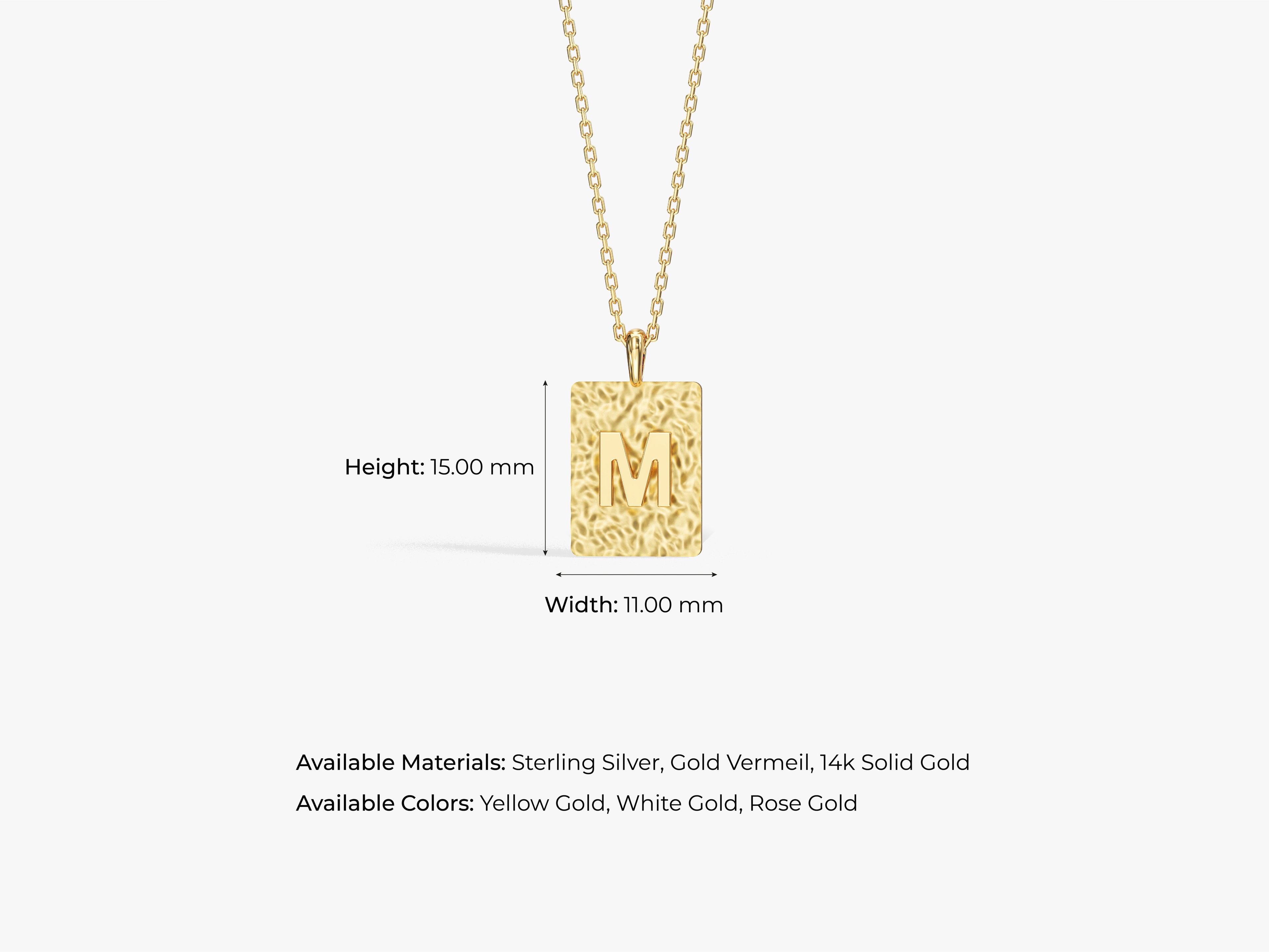 Textured Tag Initial Necklace
