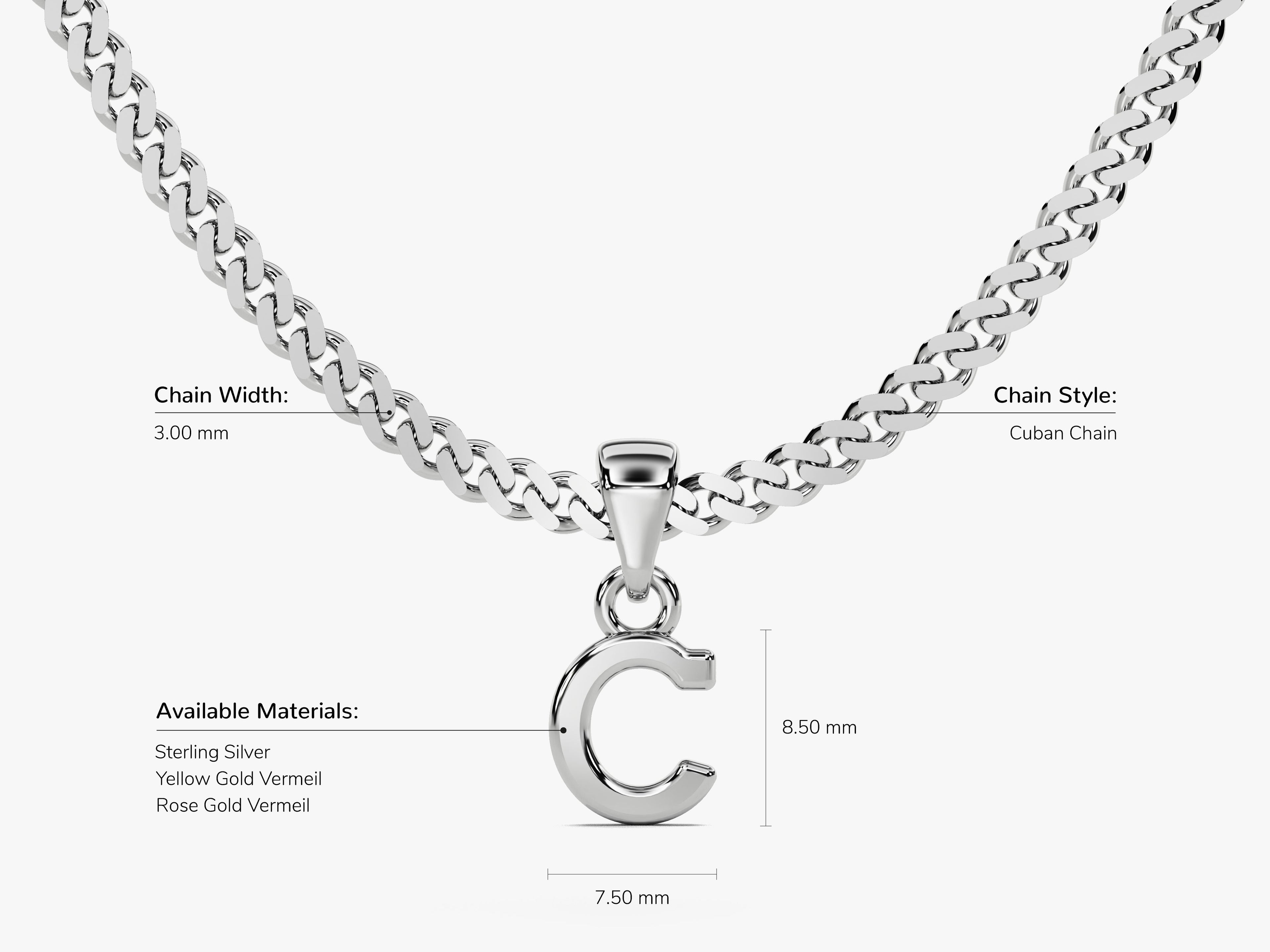 Initial Cuban Chain Necklace